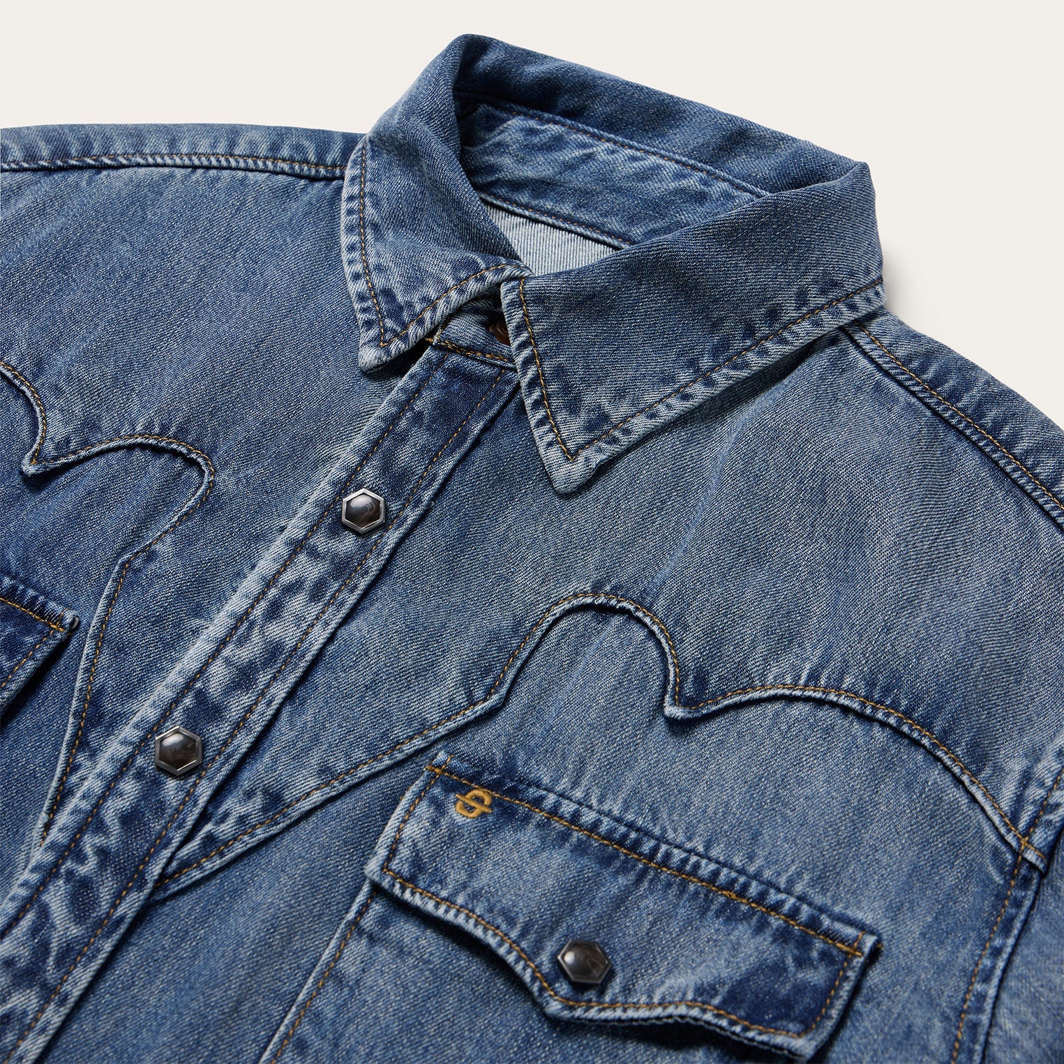Blue Retro Denim Western Shirt / Stetson