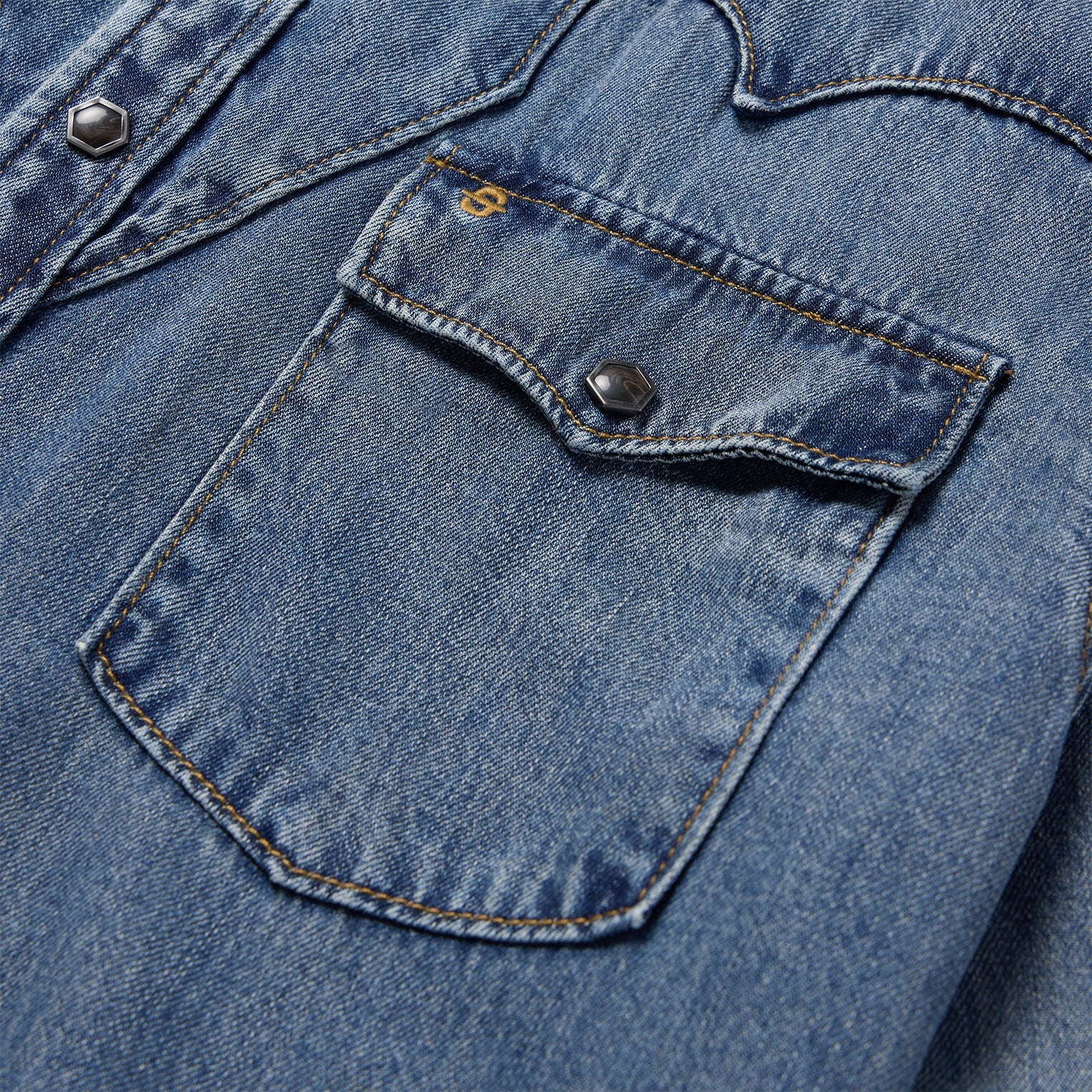 Blue Retro Denim Western Shirt / Stetson