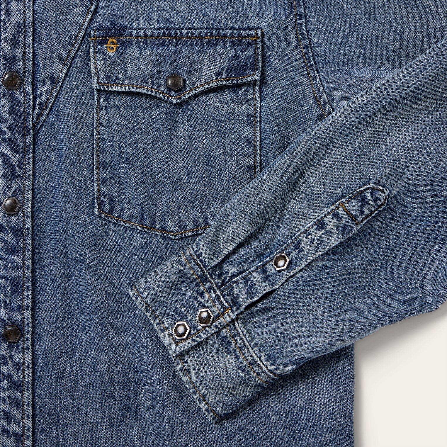 Blue Retro Denim Western Shirt / Stetson