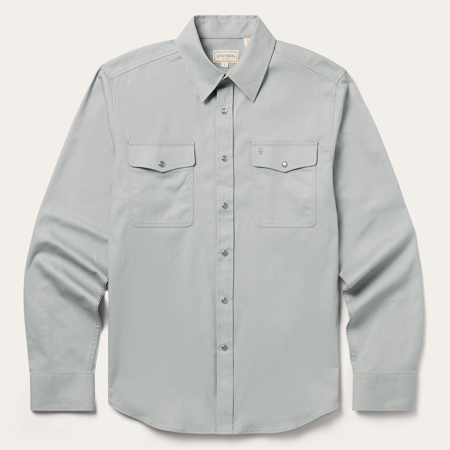 Slate Green Brushed Twill Western Shirt / Stetson