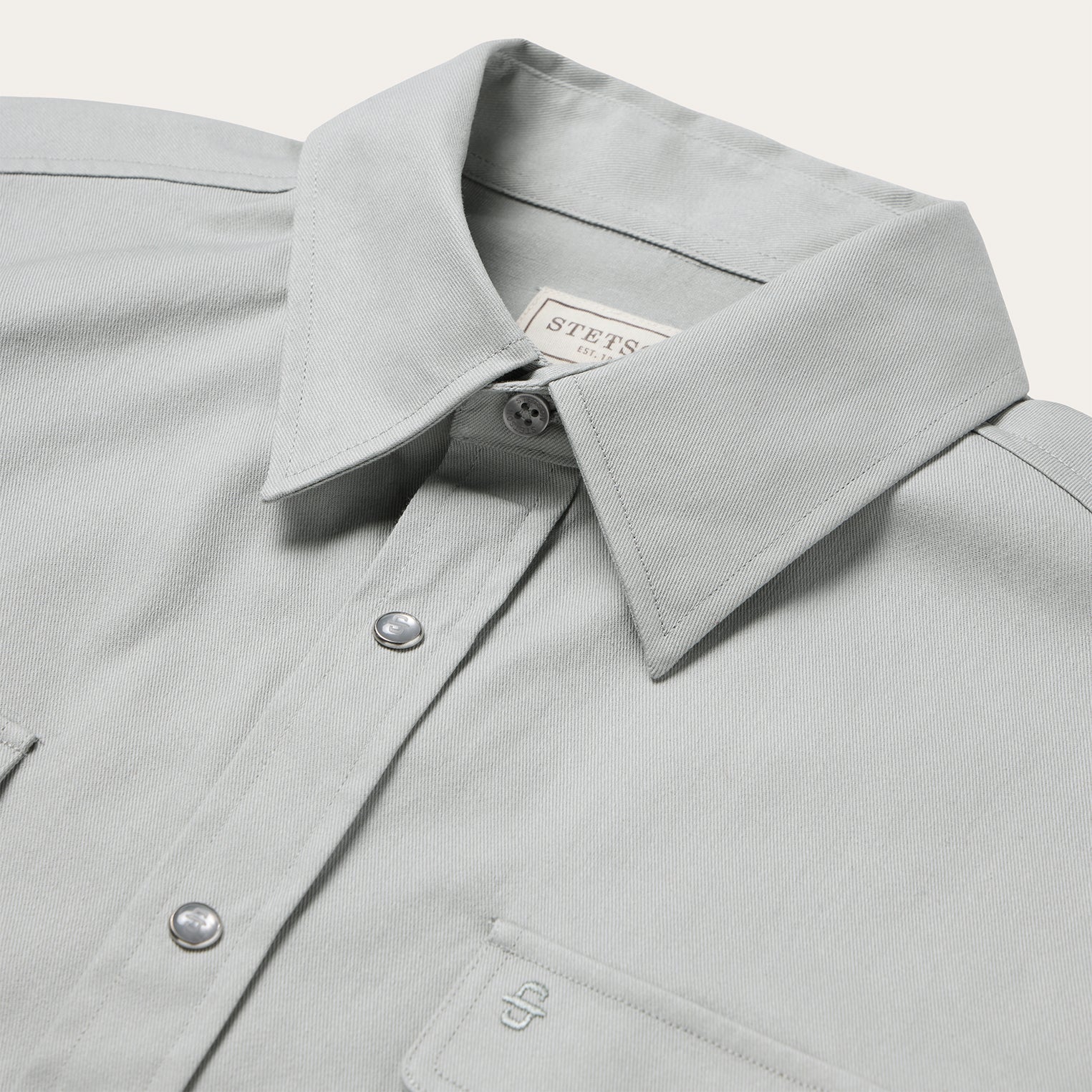 Slate Green Brushed Twill Western Shirt / Stetson