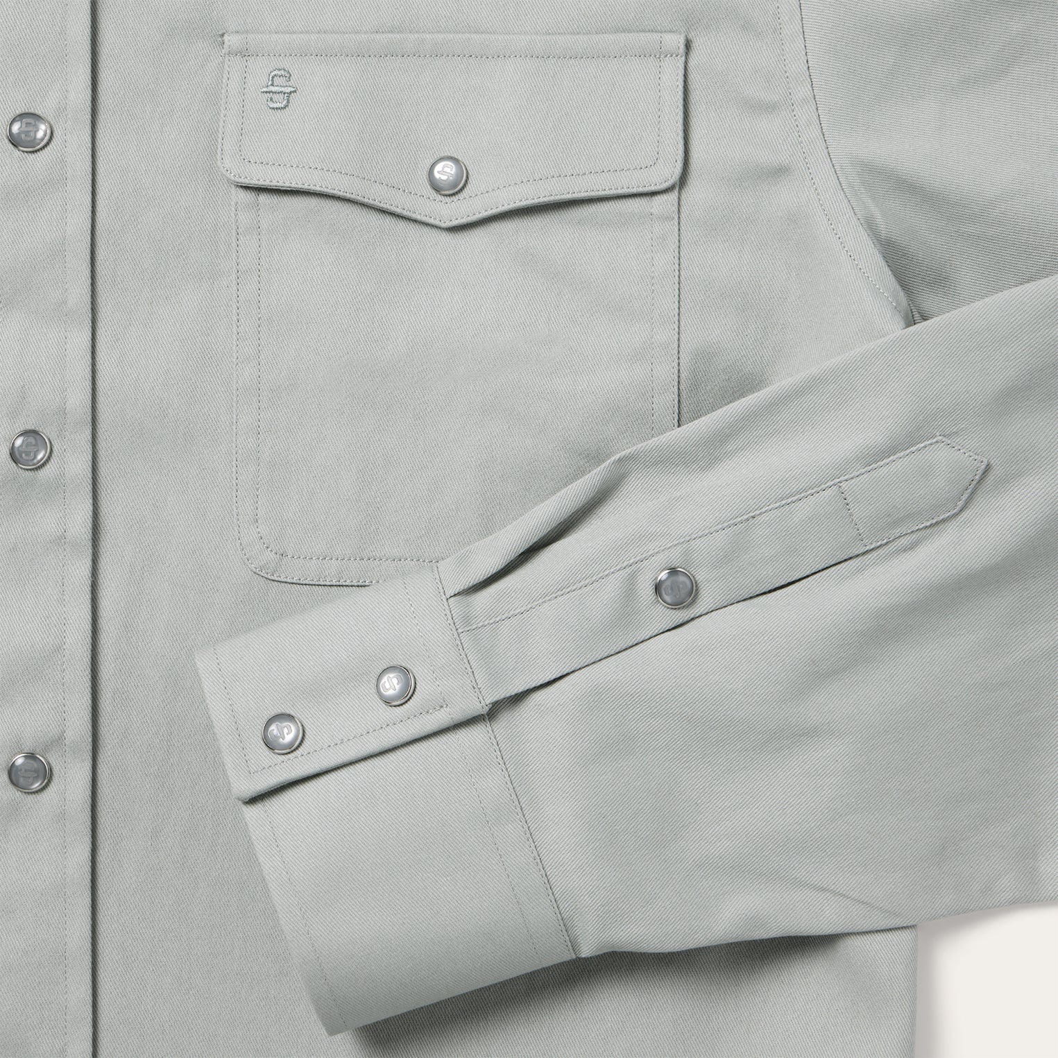 Slate Green Brushed Twill Western Shirt / Stetson