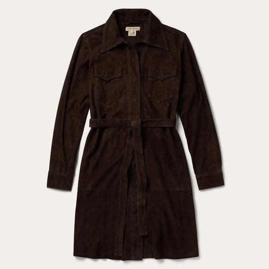 Brown Lambskin Shirt Dress / Stetson