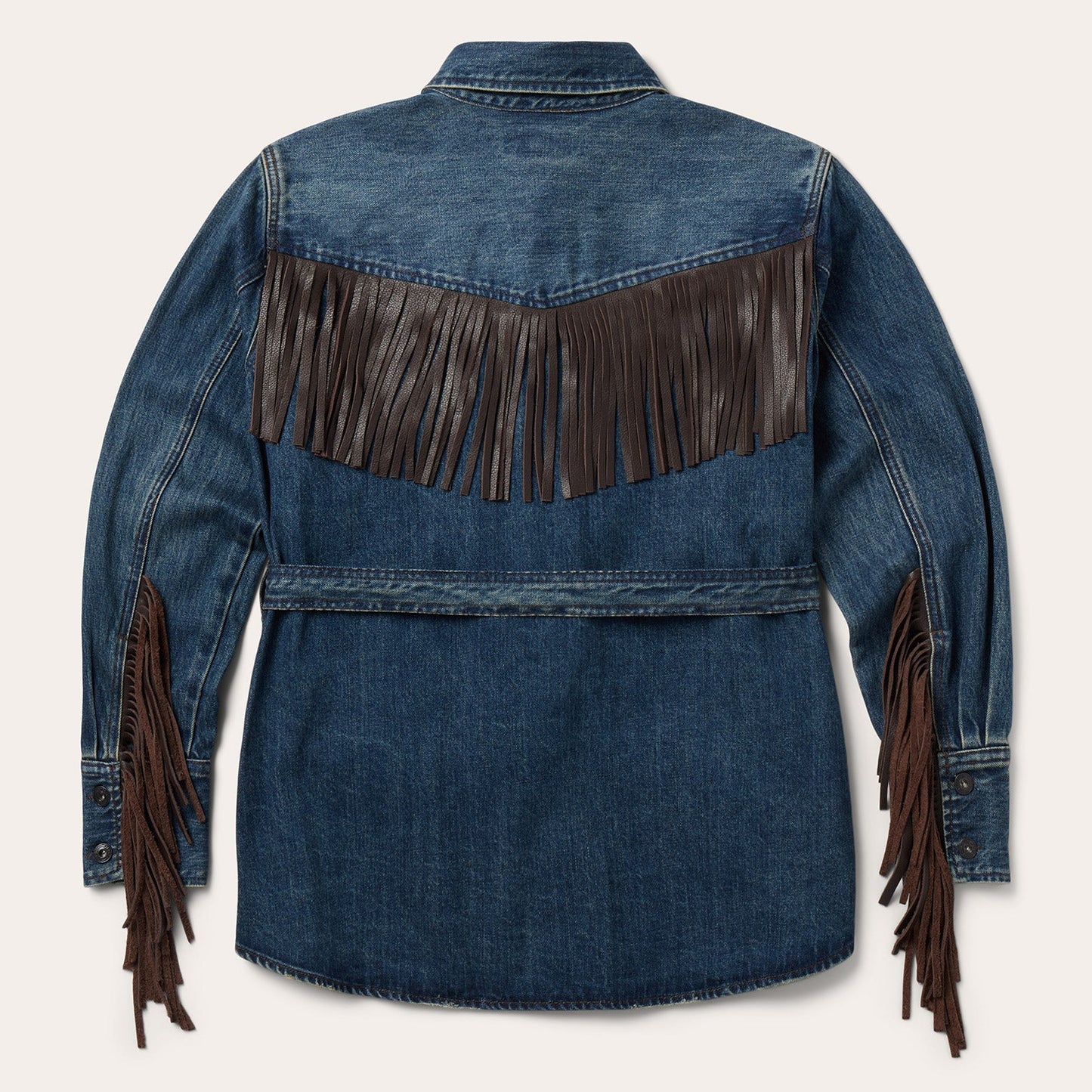Blue Dark Denim Fringe Jacket / Stetson