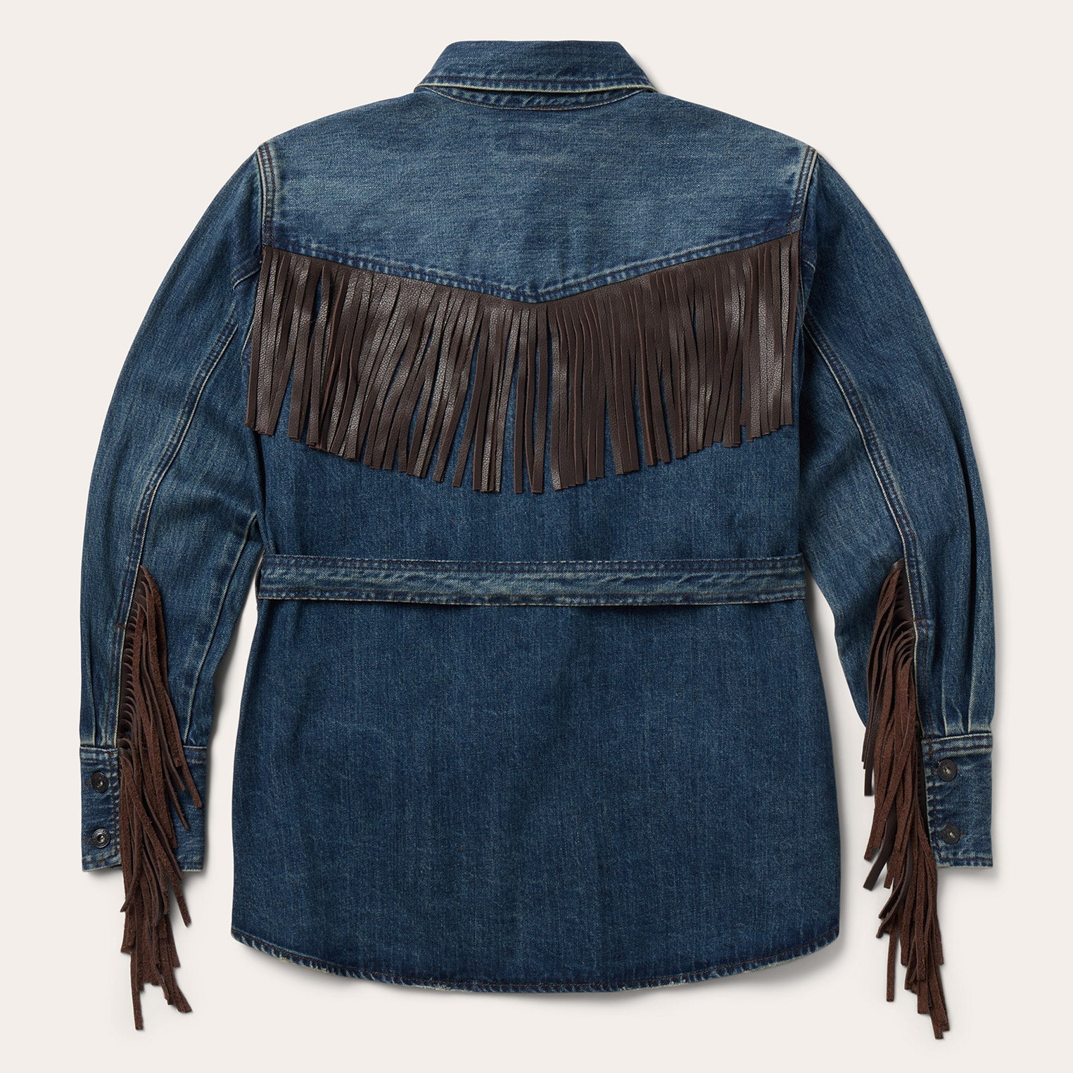 Blue Dark Denim Fringe Jacket / Stetson