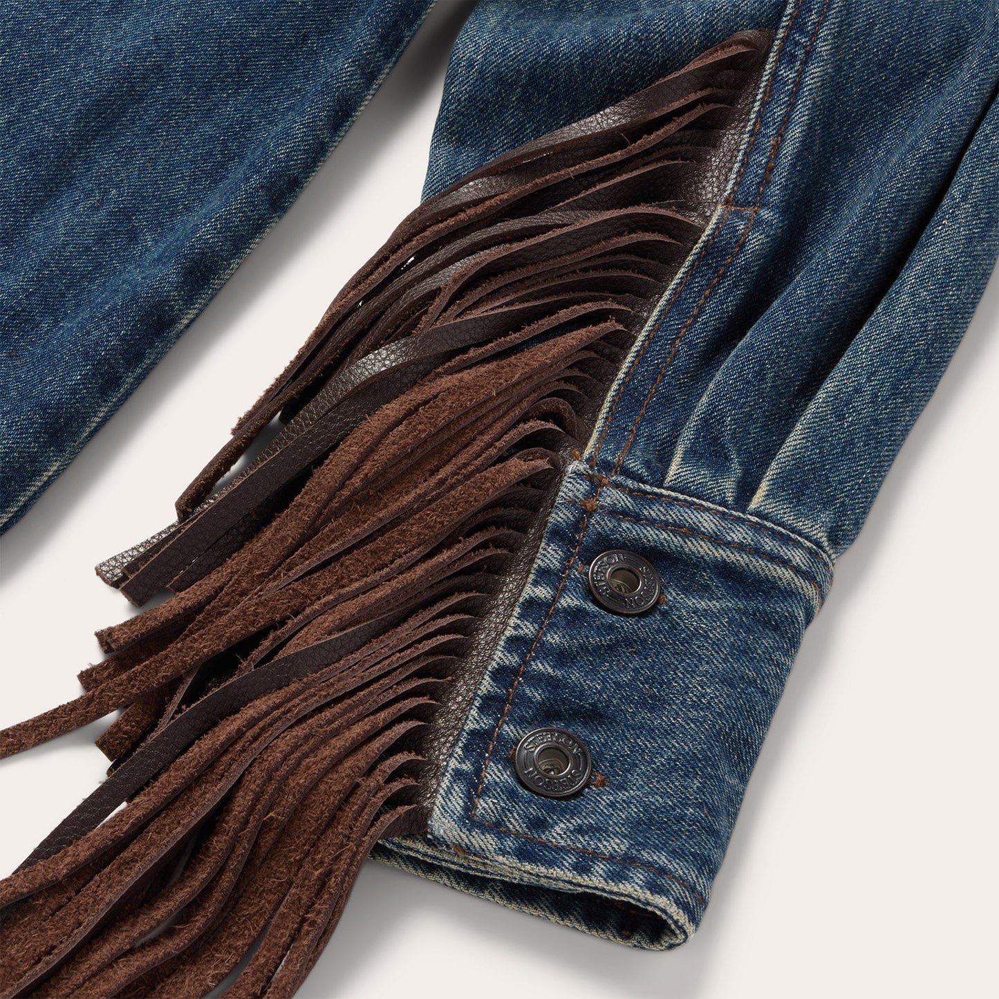 Blue Dark Denim Fringe Jacket / Stetson