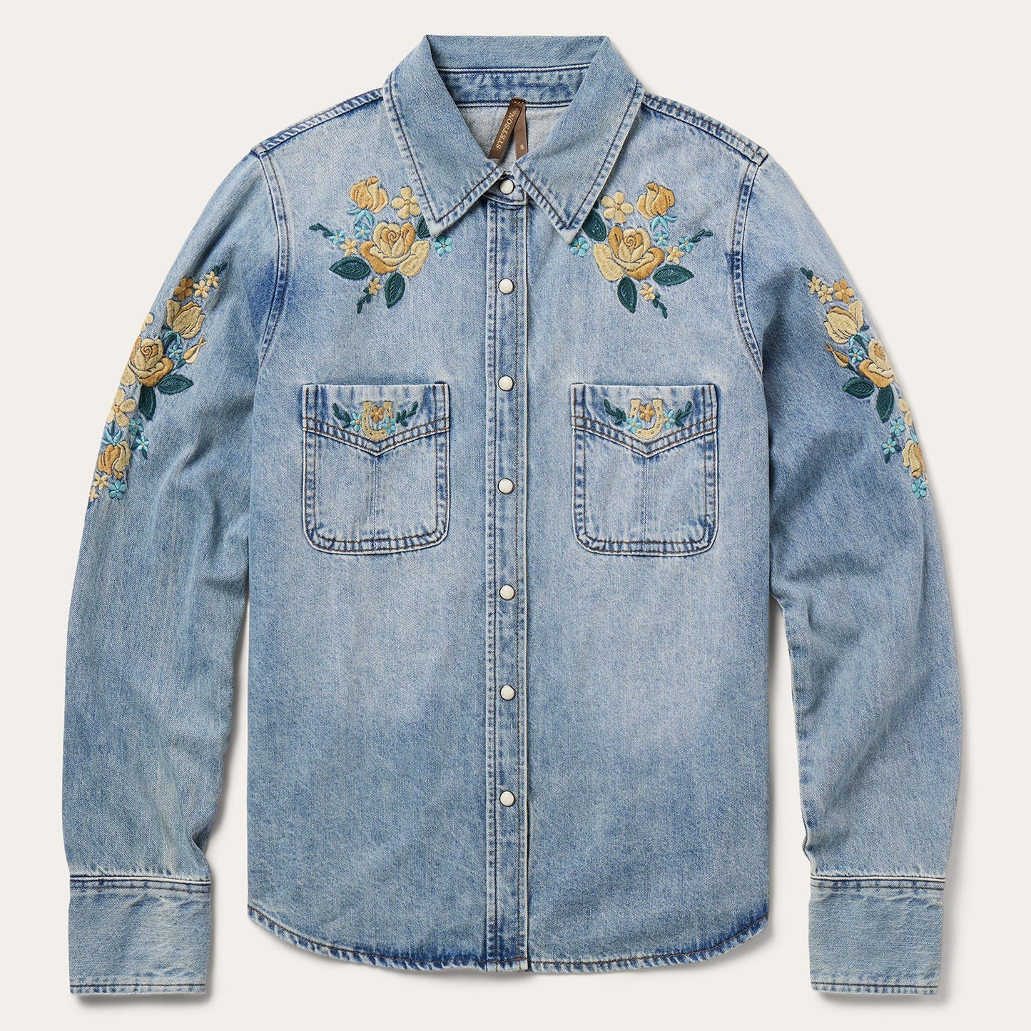 Blue Embroidered Loose Fit Denim Shirt / Stetson