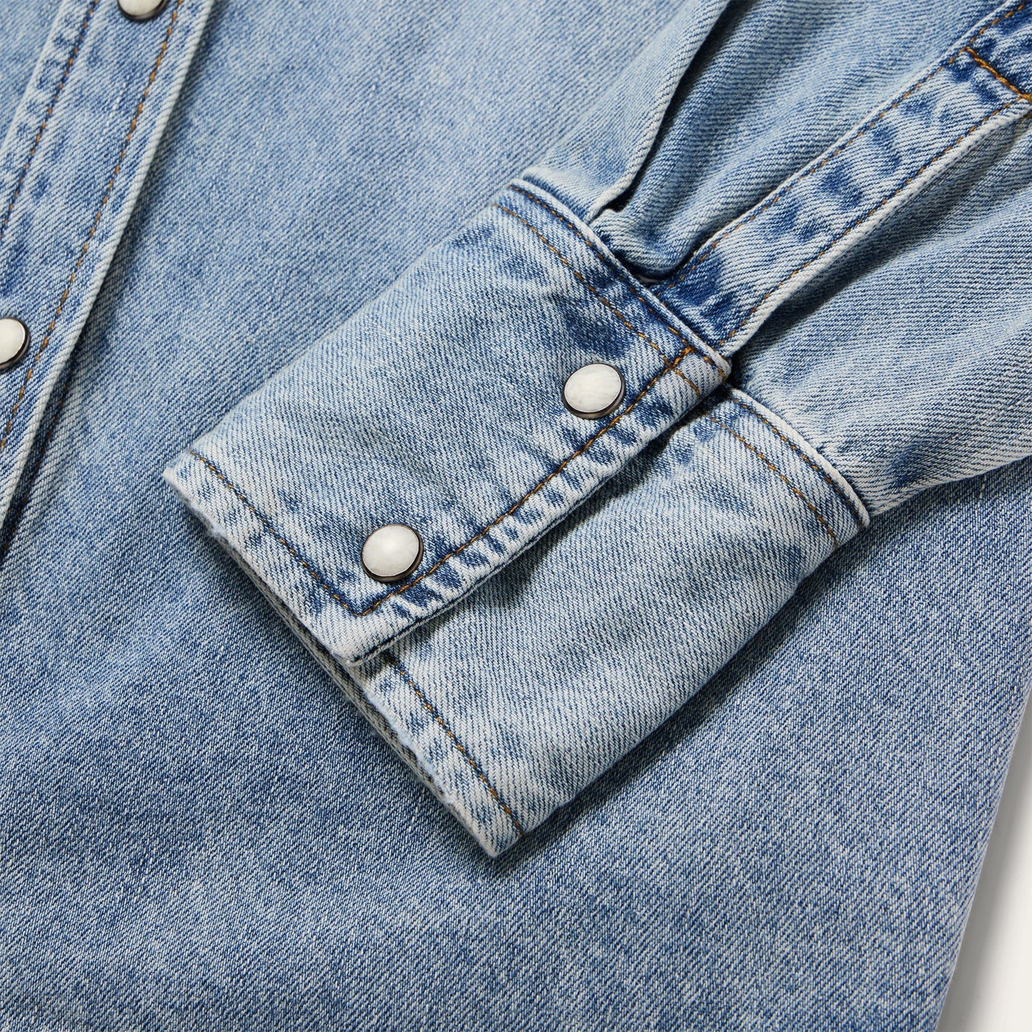 Blue Embroidered Loose Fit Denim Shirt / Stetson