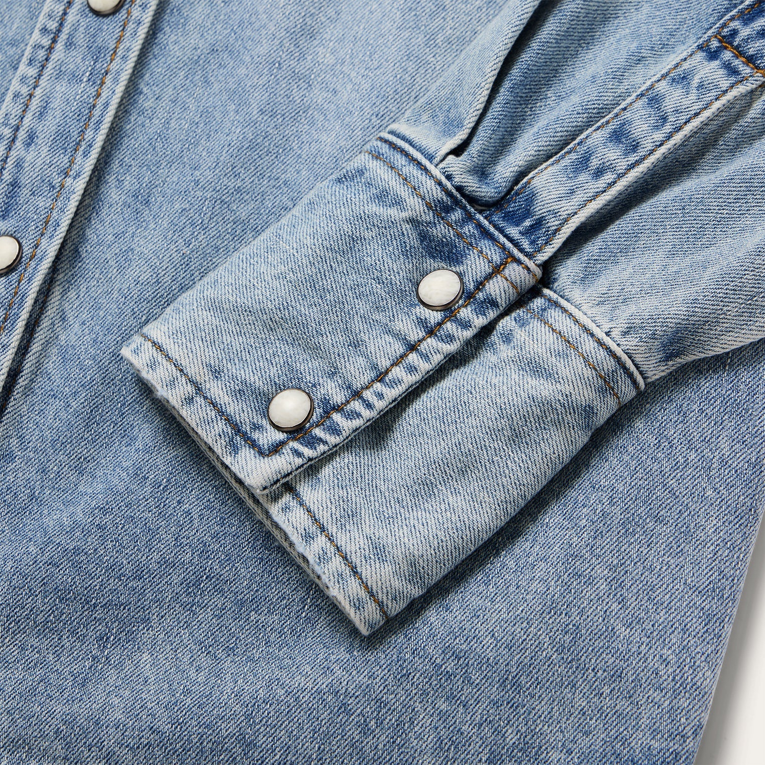 Blue Embroidered Loose Fit Denim Shirt / Stetson