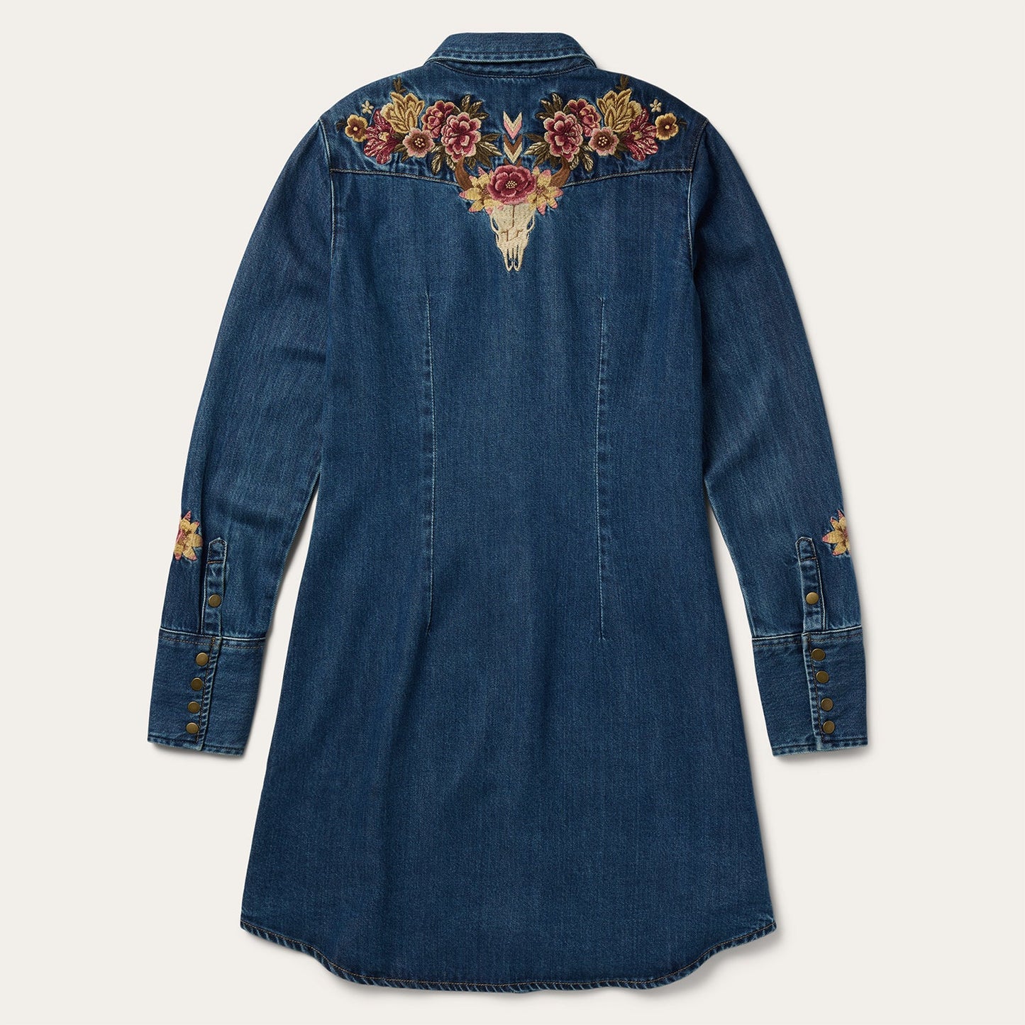 Blue Embroidered Western Shirt Dress / Stetson