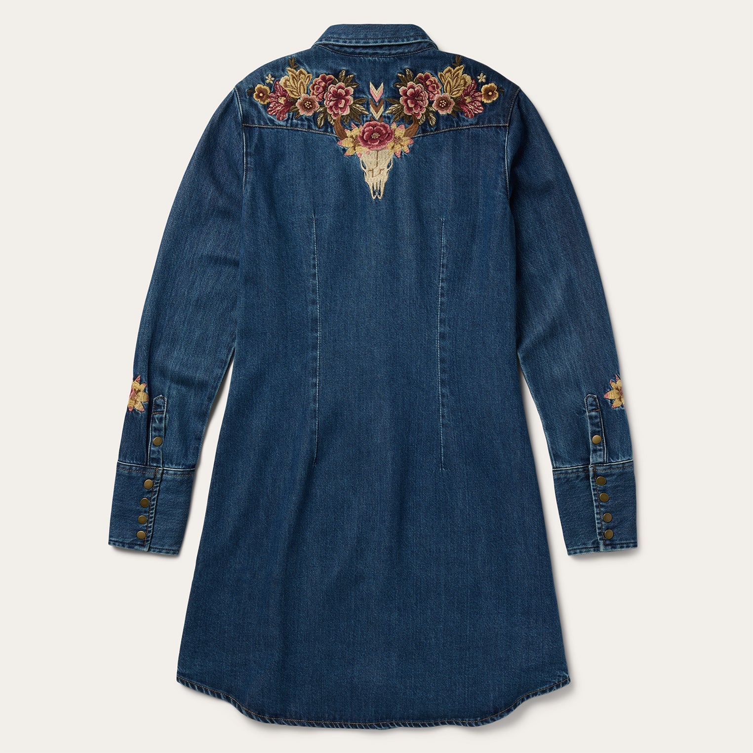 Blue Embroidered Western Shirt Dress / Stetson