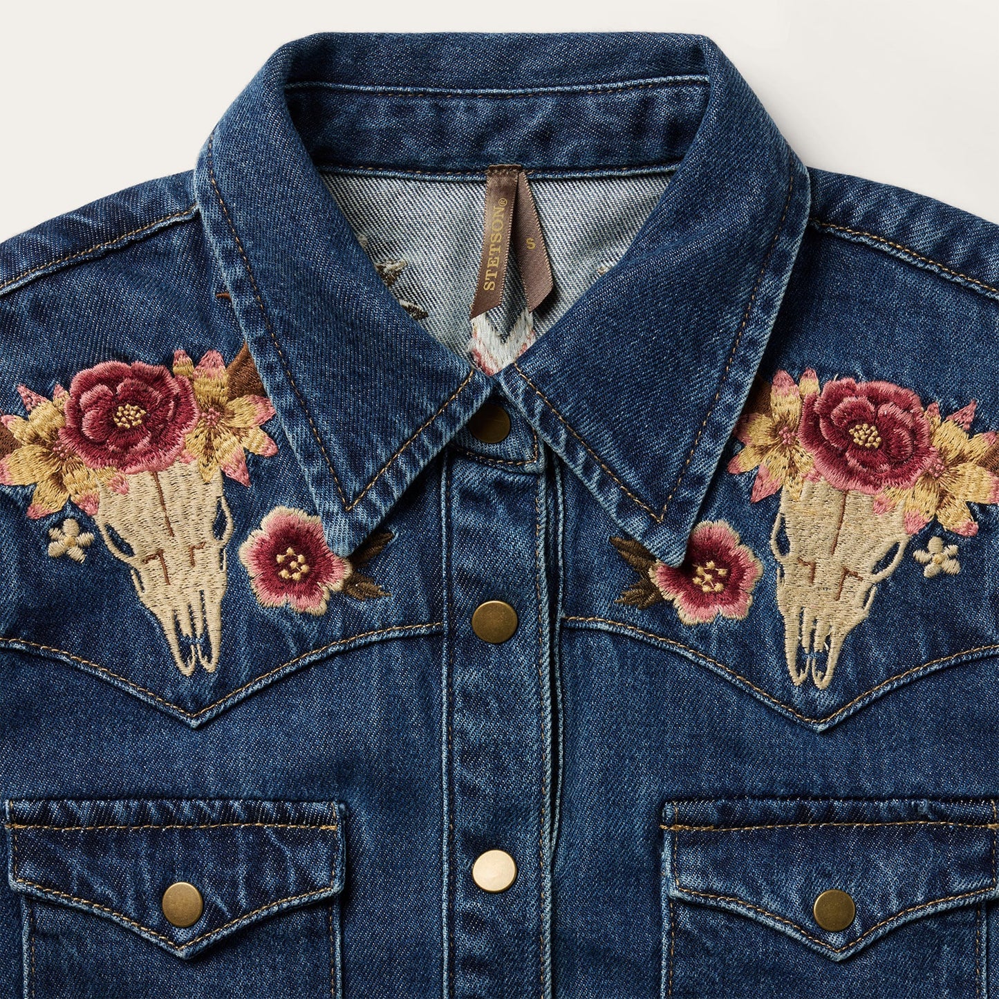 Blue Embroidered Western Shirt Dress / Stetson