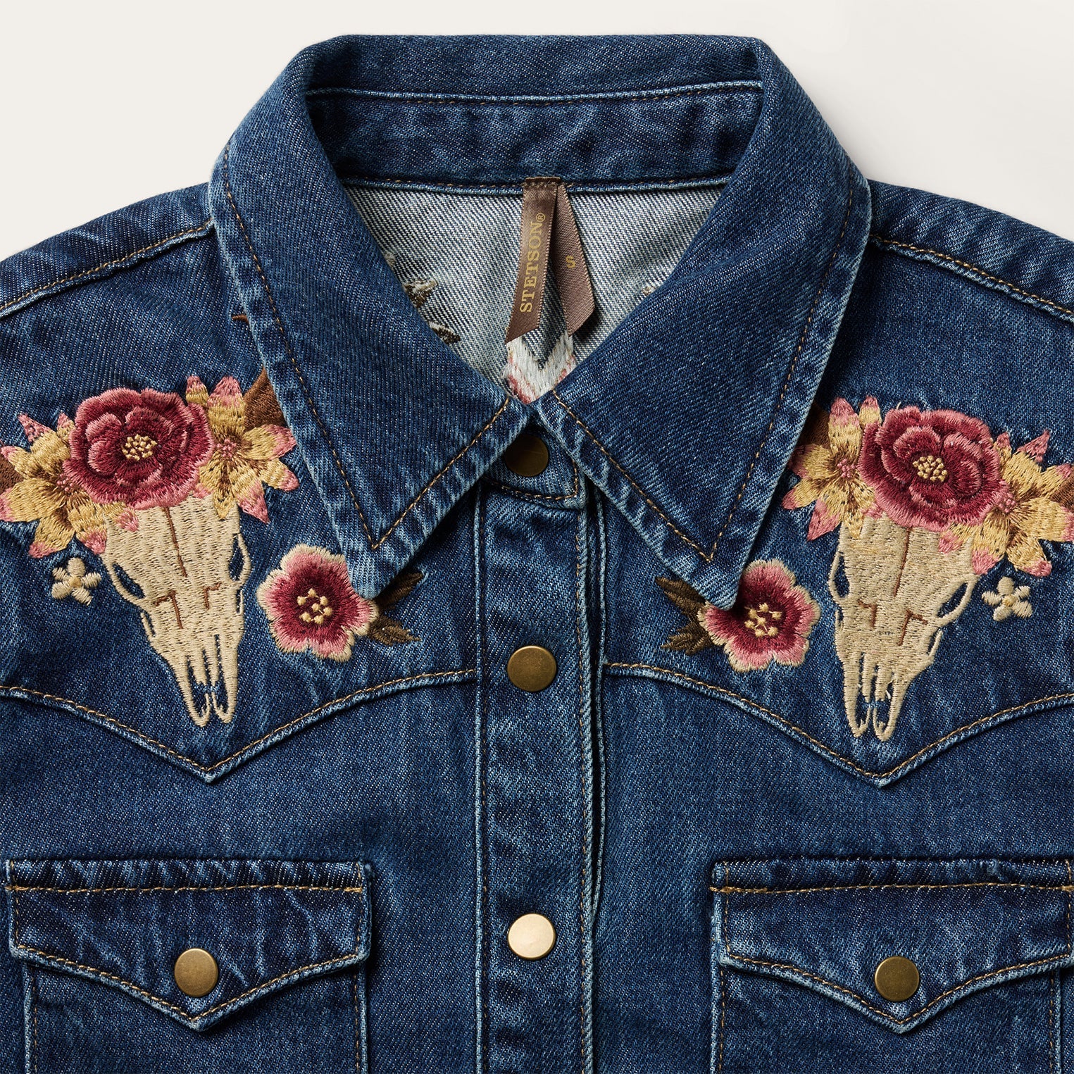 Blue Embroidered Western Shirt Dress / Stetson