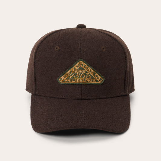 Dark Brown Wool Vintage Logo Patch Baseball Cap / Stetson