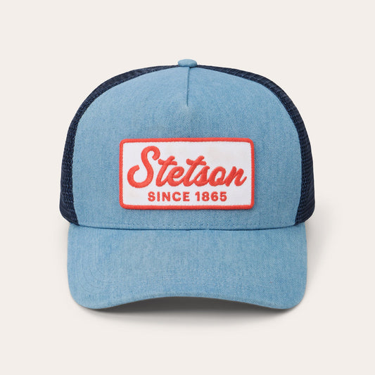 Blue Washed Denim 1865 Patch Trucker Cap / Stetson