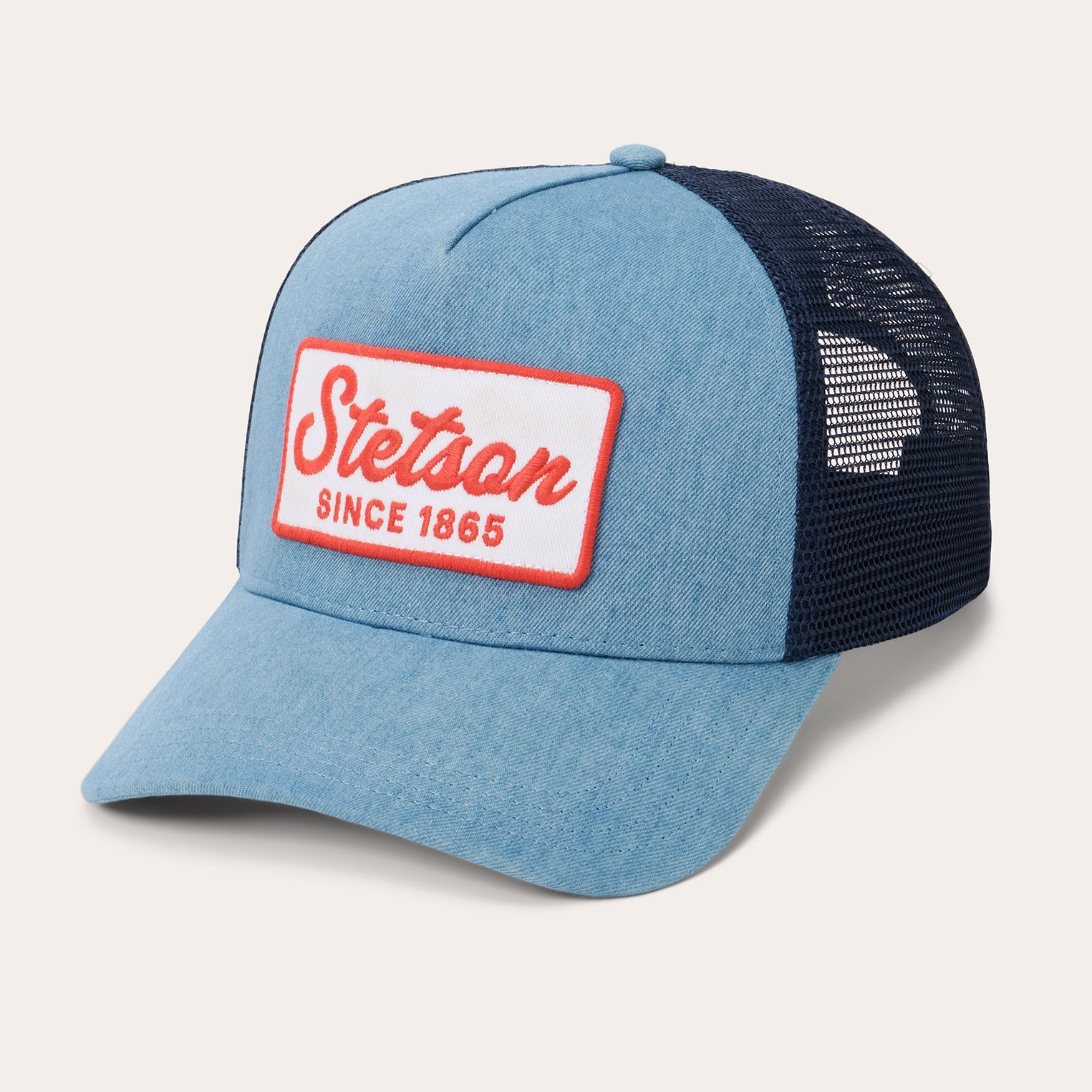 Blue Washed Denim 1865 Patch Trucker Cap / Stetson