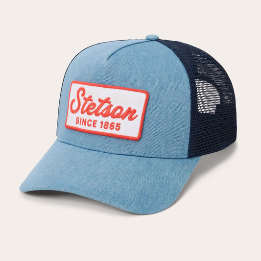 Blue Washed Denim 1865 Patch Trucker Cap / Stetson