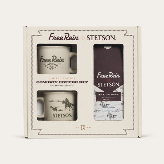 White Stetson X Free Rein Cowboy Coffee Kit / Stetson