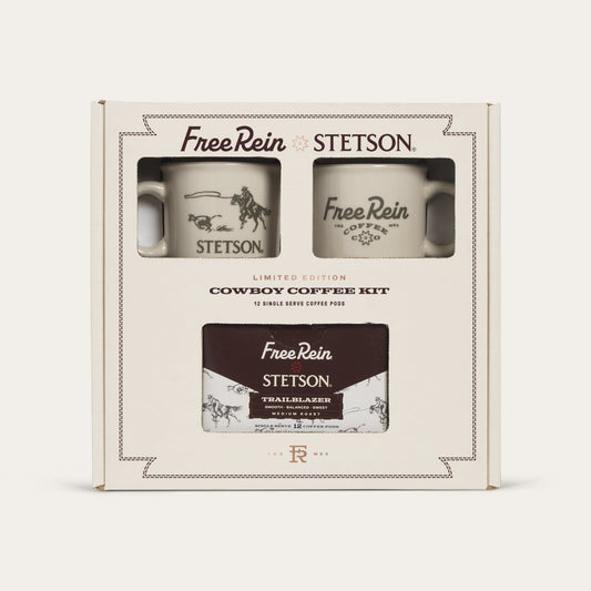 White Stetson X Free Rein Cowboy Coffee Pod Kit / Stetson