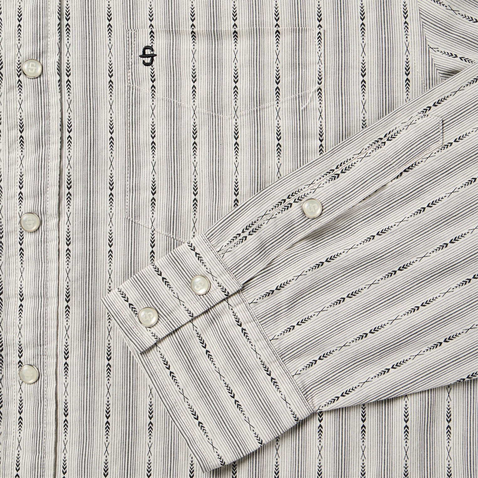 Tan Dobby Stripe Shirt / Stetson