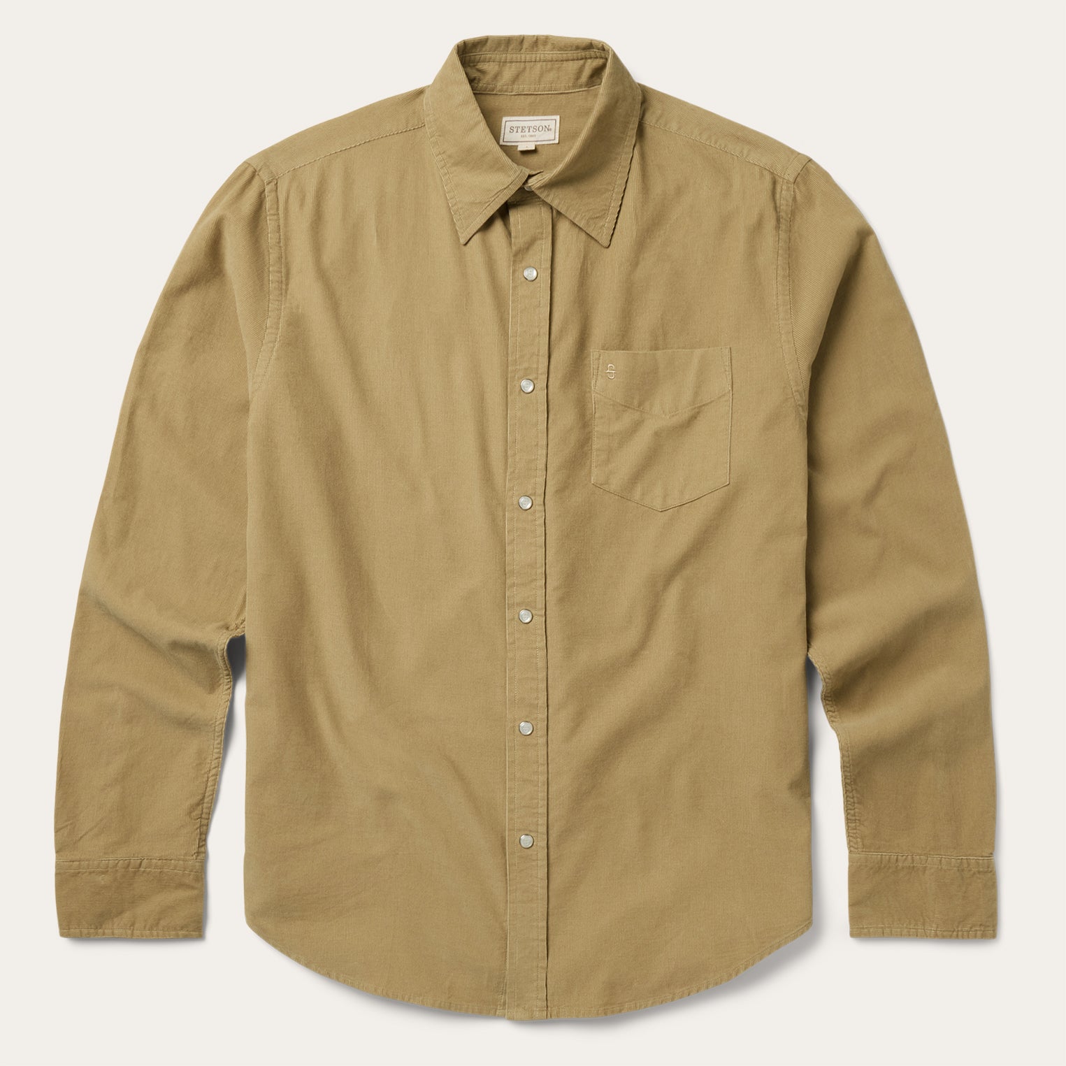 Tan Baby Corduroy Western Shirt / Stetson
