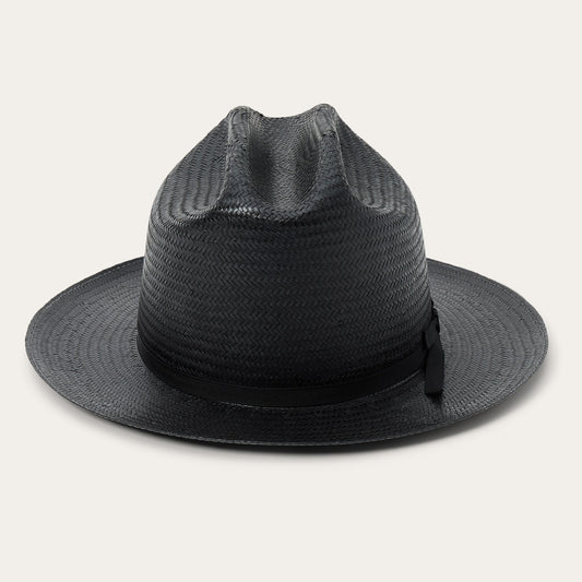 Black Open Road Straw Hat / Stetson