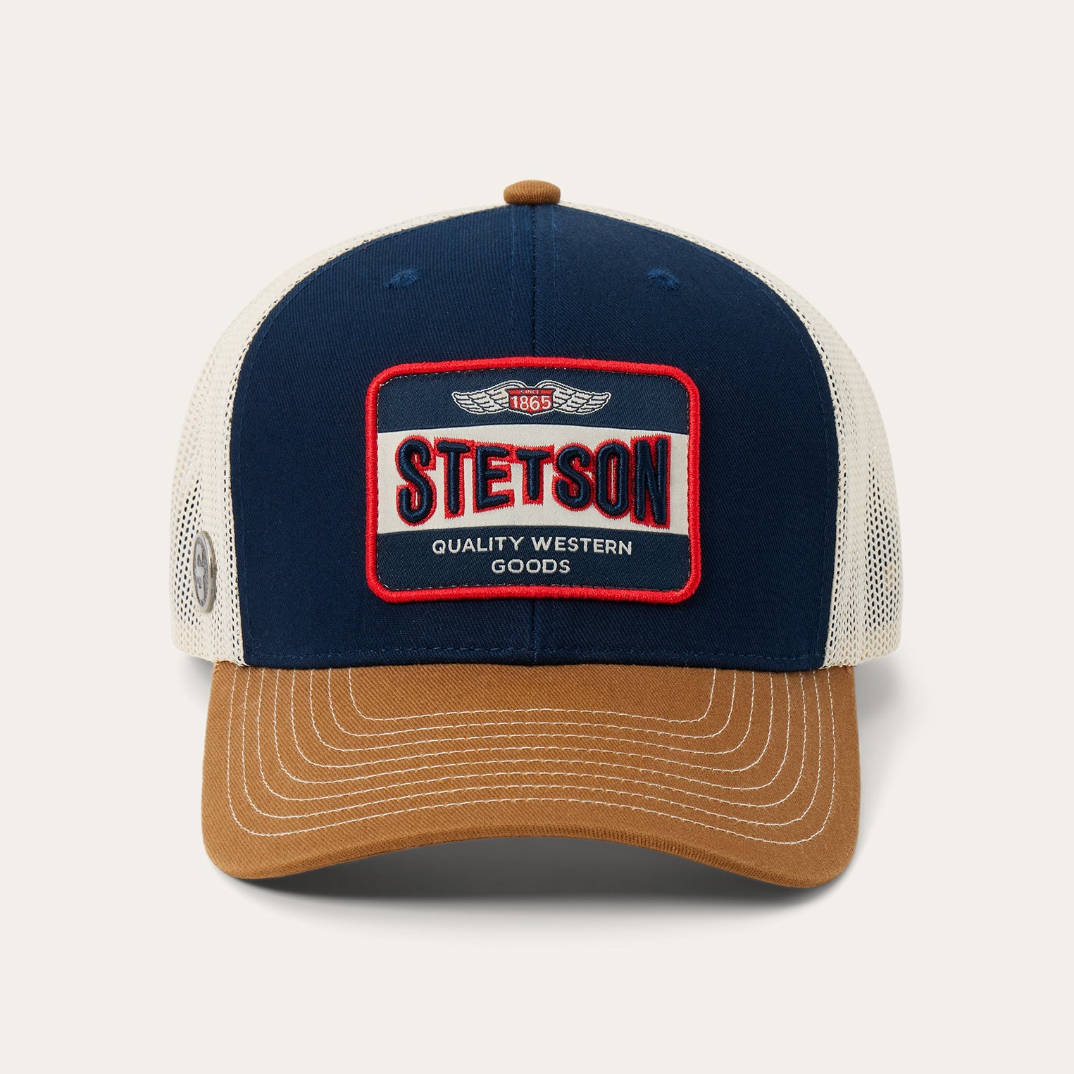 Navy Vintage Patch Trucker Hat / Stetson