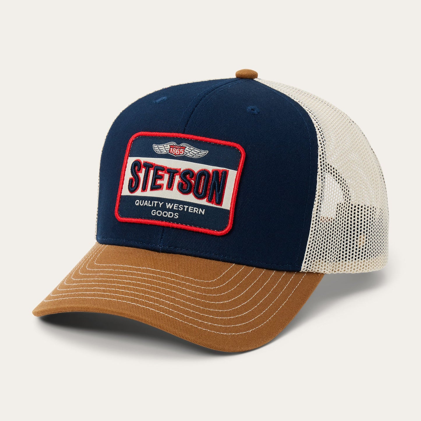 Navy Vintage Patch Trucker Hat / Stetson