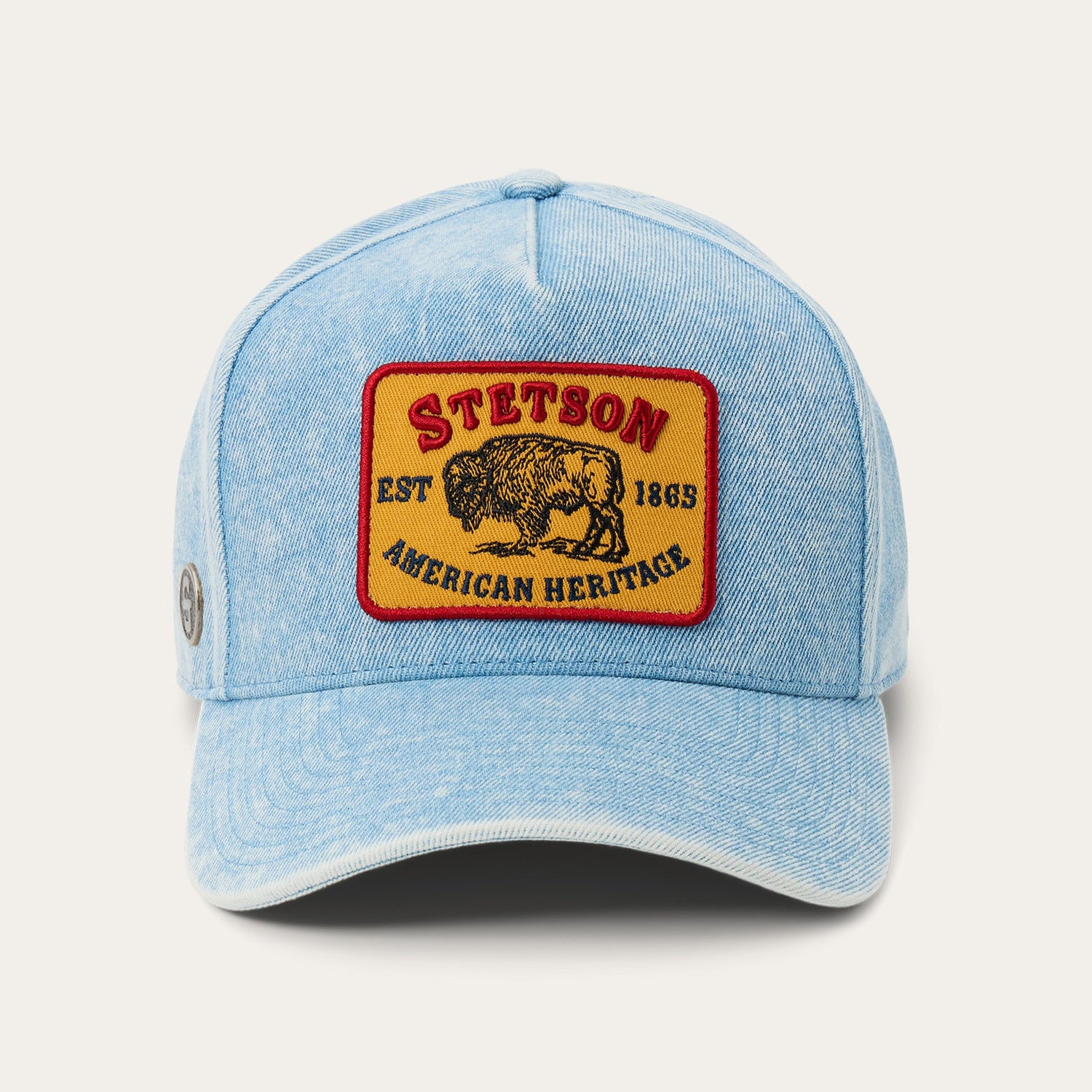 Light Denim Buffalo Patch Trucker Hat / Stetson