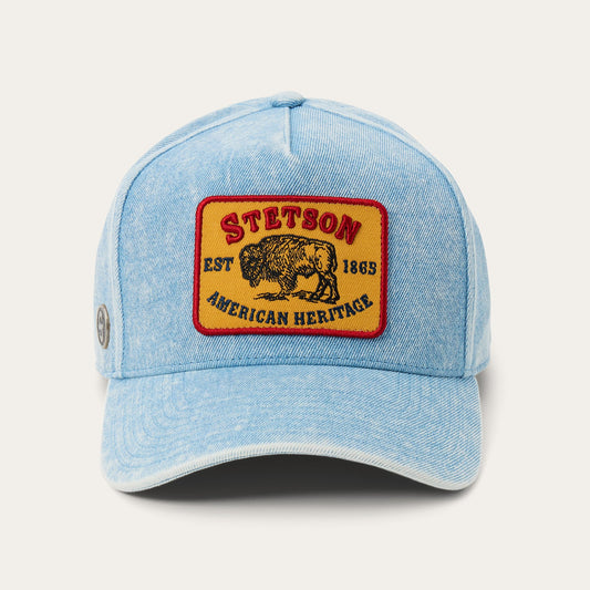 Light Denim Buffalo Patch Trucker Hat / Stetson