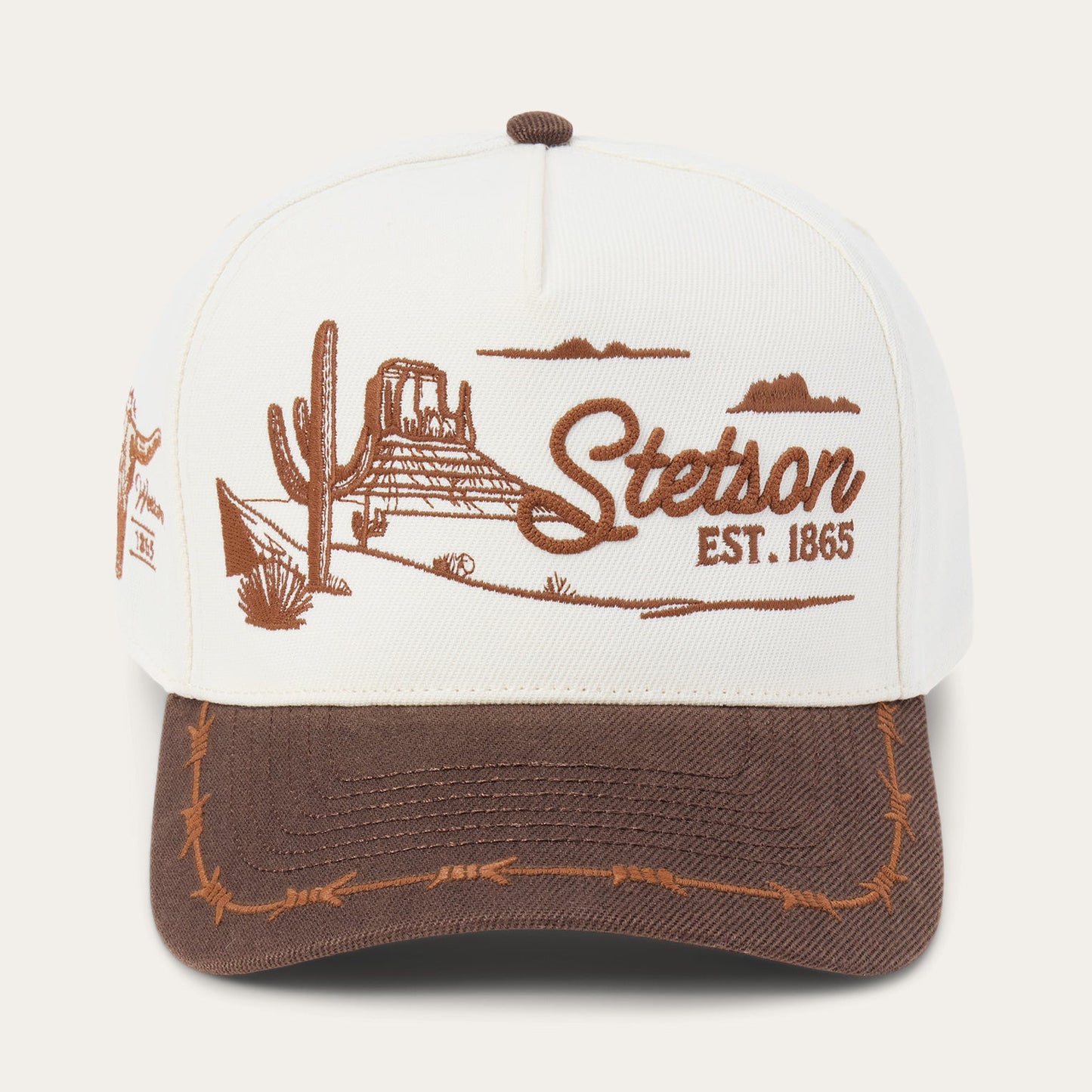 Off White / Brown Landscape Trucker Hat / Stetson