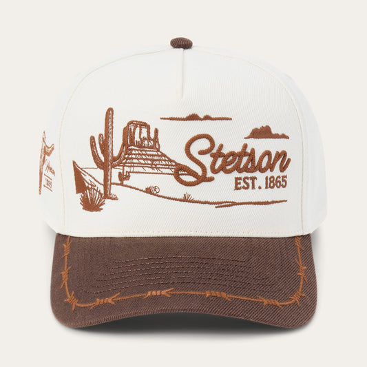 Off White / Brown Landscape Trucker Hat / Stetson