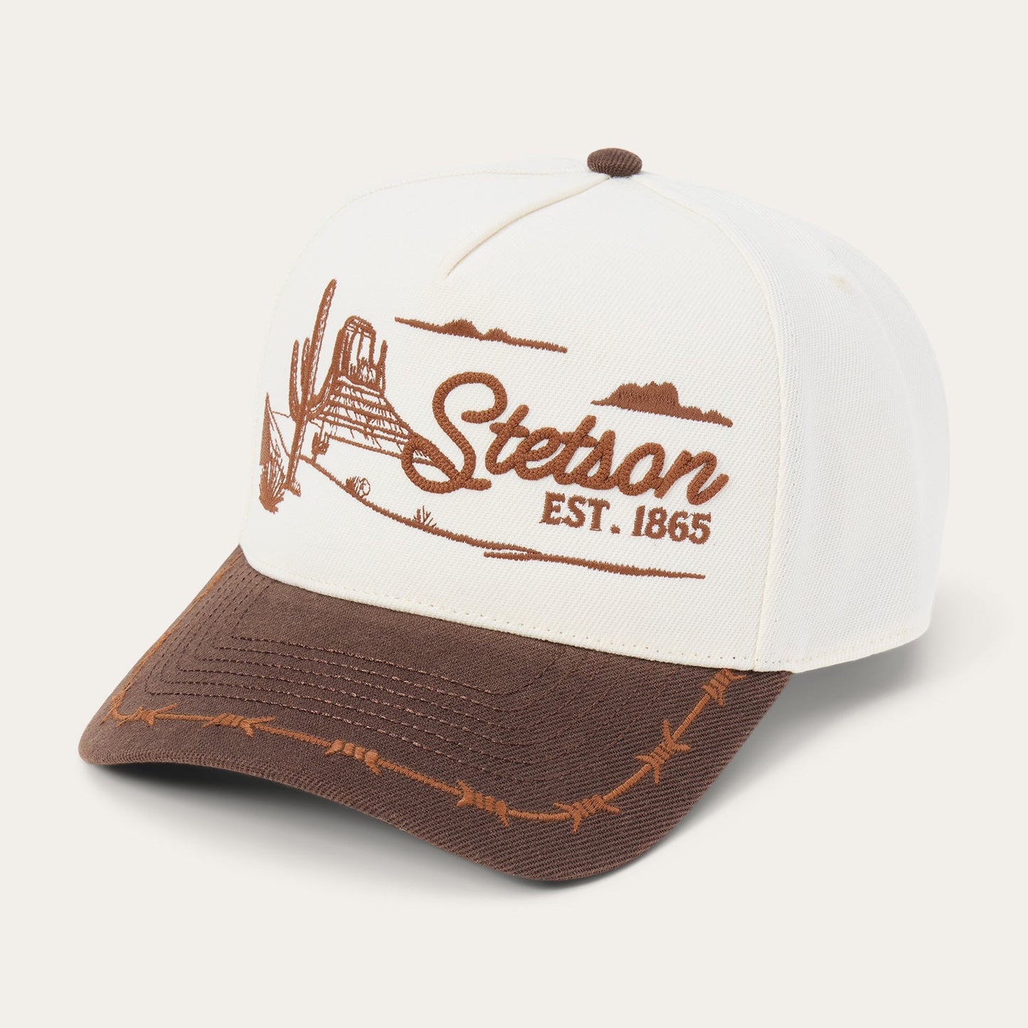 Off White / Brown Landscape Trucker Hat / Stetson