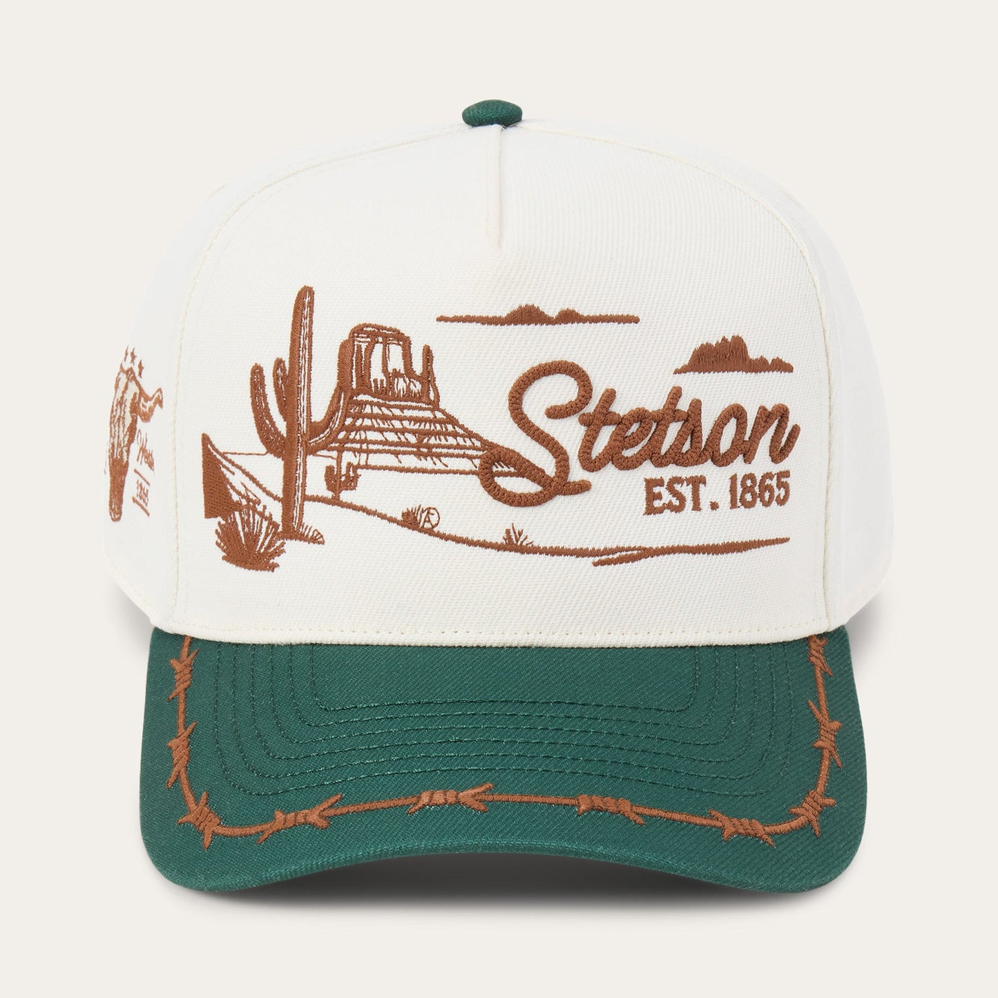 Off White / Green Landscape Trucker Hat / Stetson