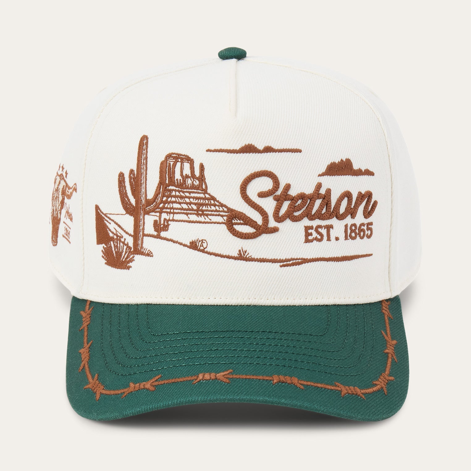 Off White / Green Landscape Trucker Hat / Stetson