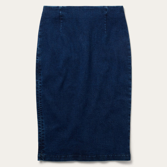 Blue Stretch Denim Pencil Skirt / Stetson