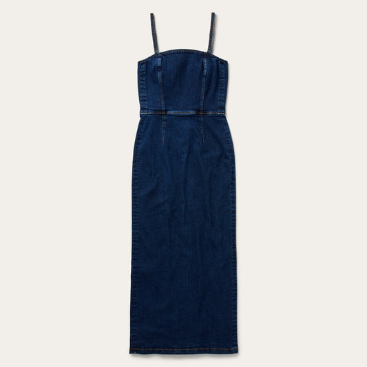 Blue Stretch Denim Fitted Dress / Stetson