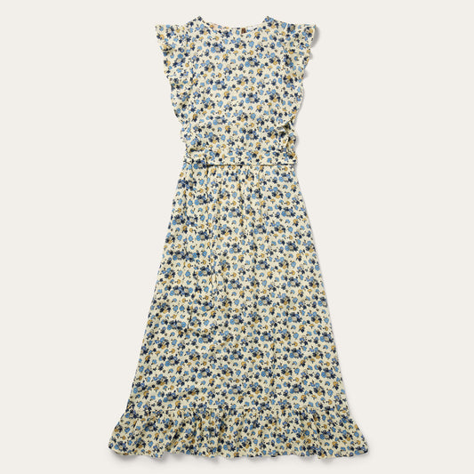 Yellow Field Flowers Print Peasant Dress / Stetson