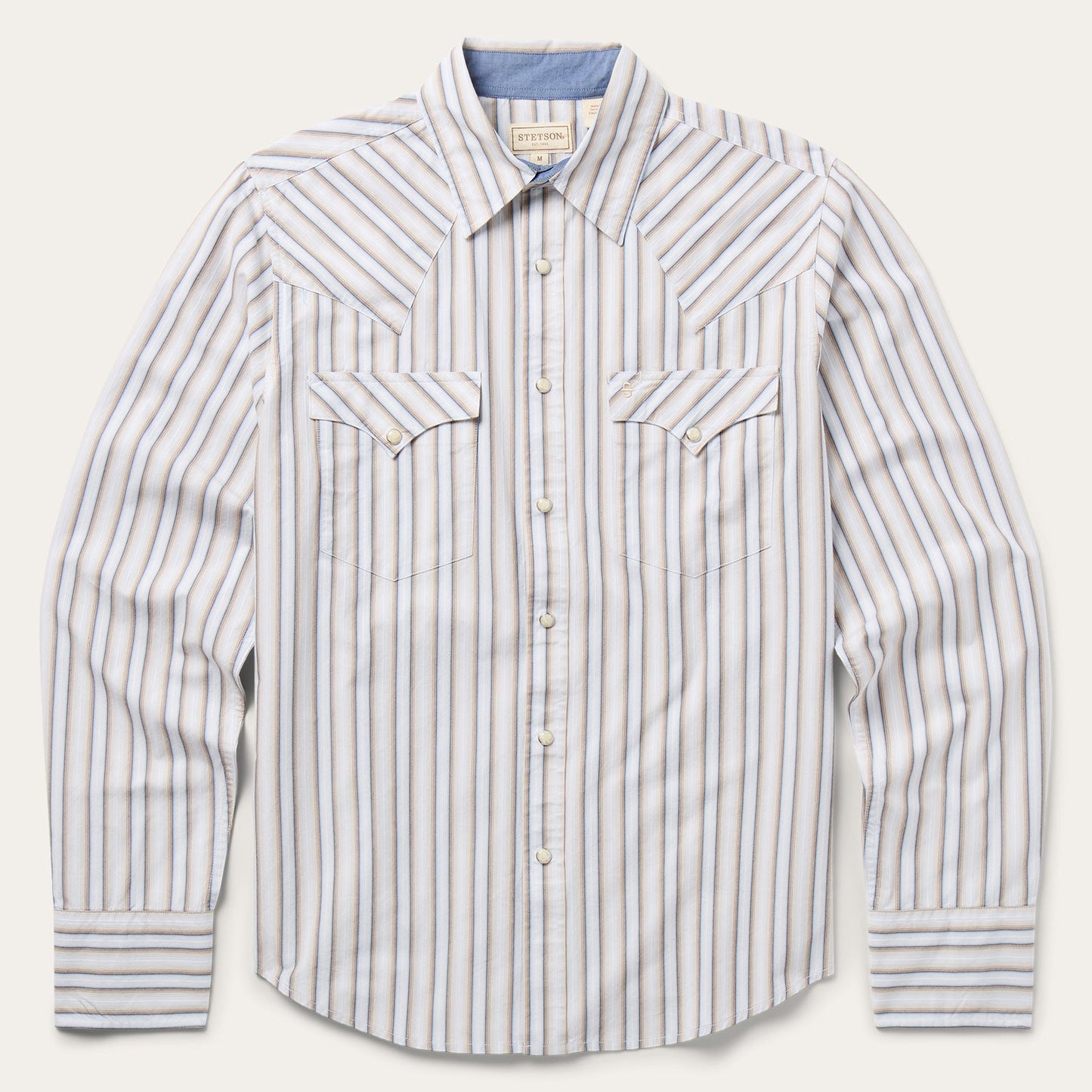Brown Ombre Stripe Western Shirt / Stetson