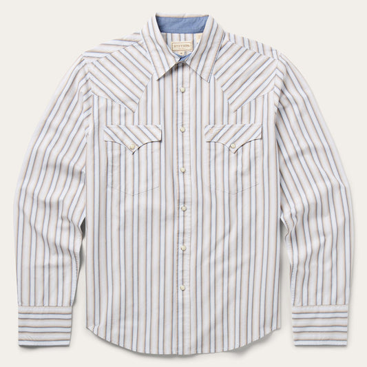 Brown Ombre Stripe Western Shirt / Stetson
