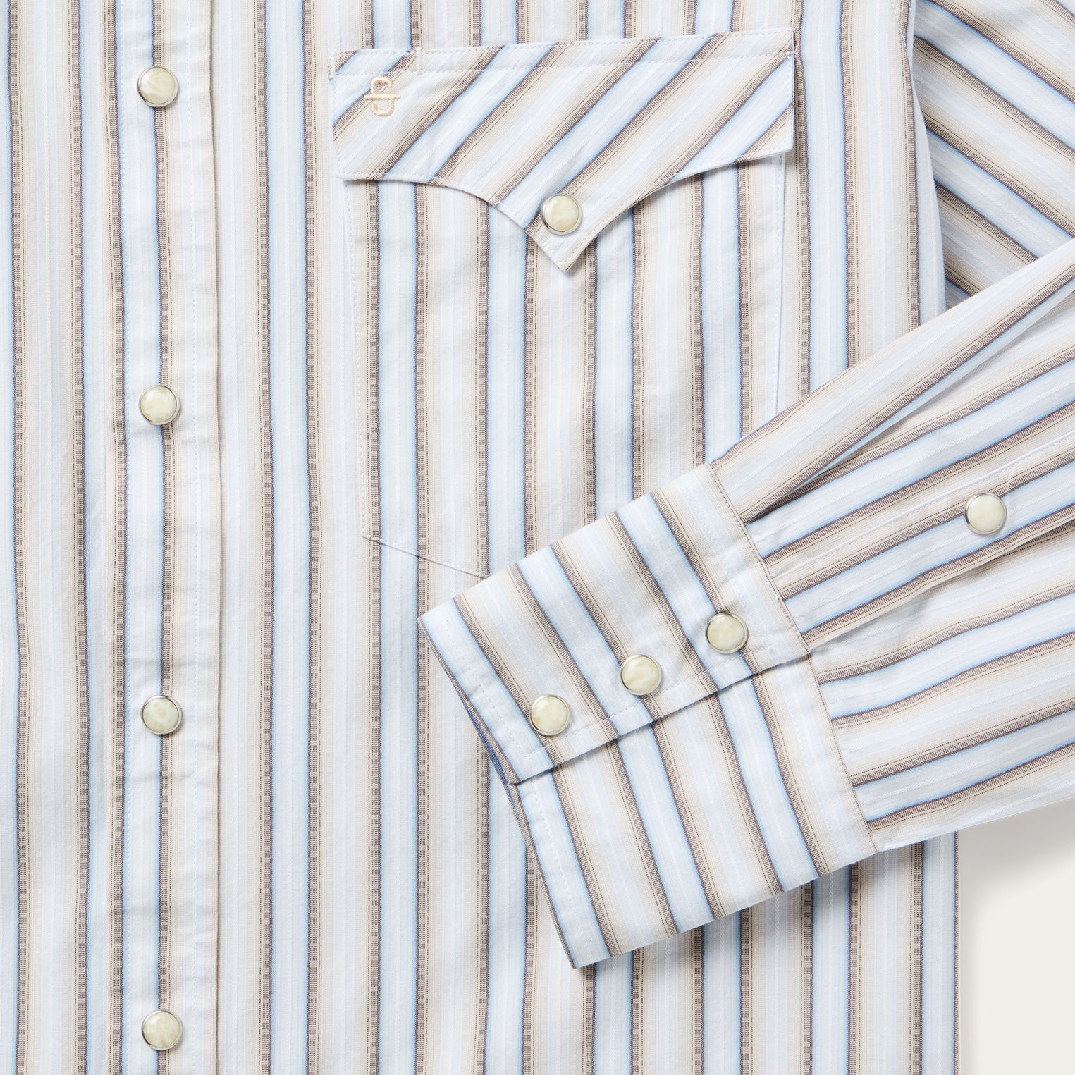 Brown Ombre Stripe Western Shirt / Stetson