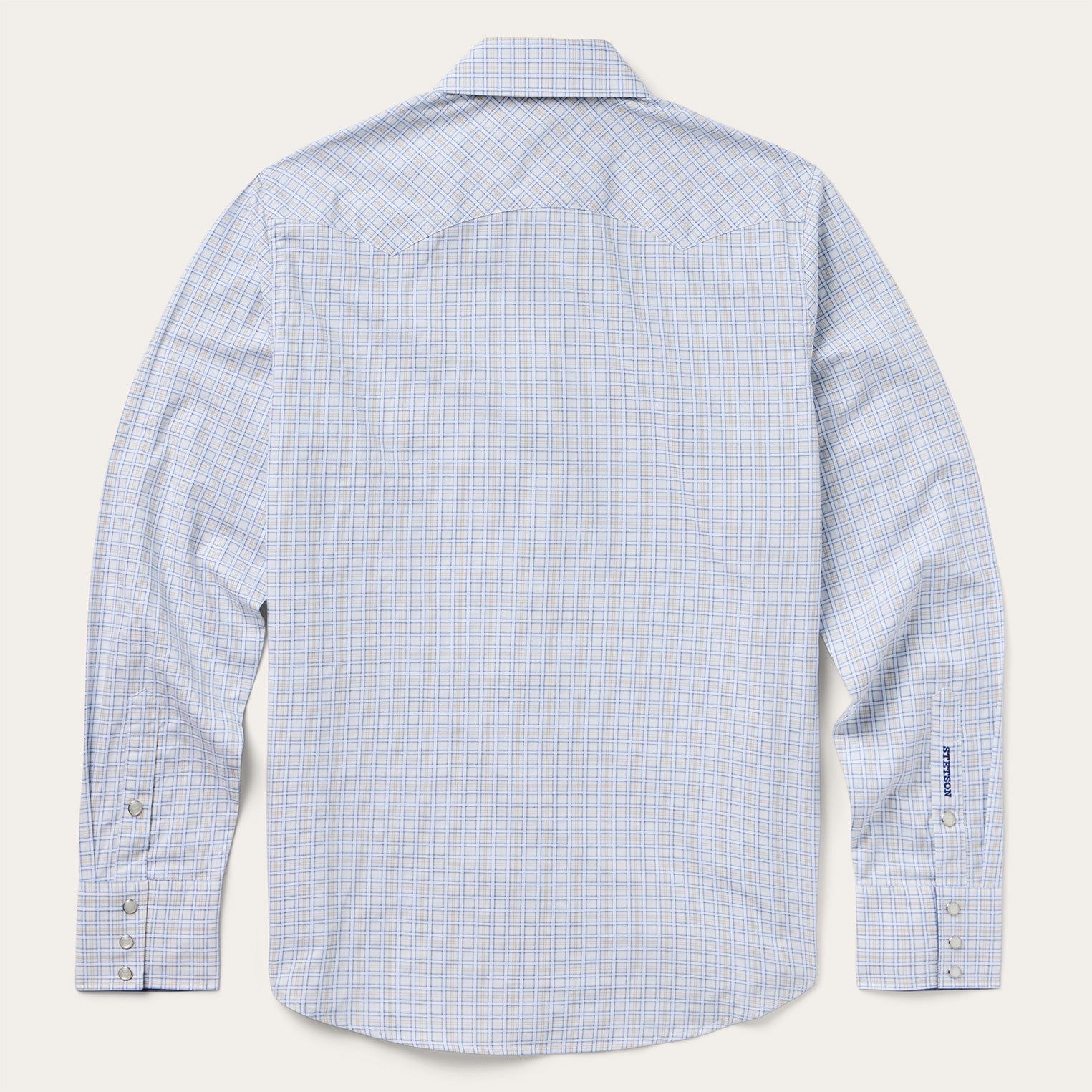 Blue Ombre Plaid Check Western Shirt / Stetson