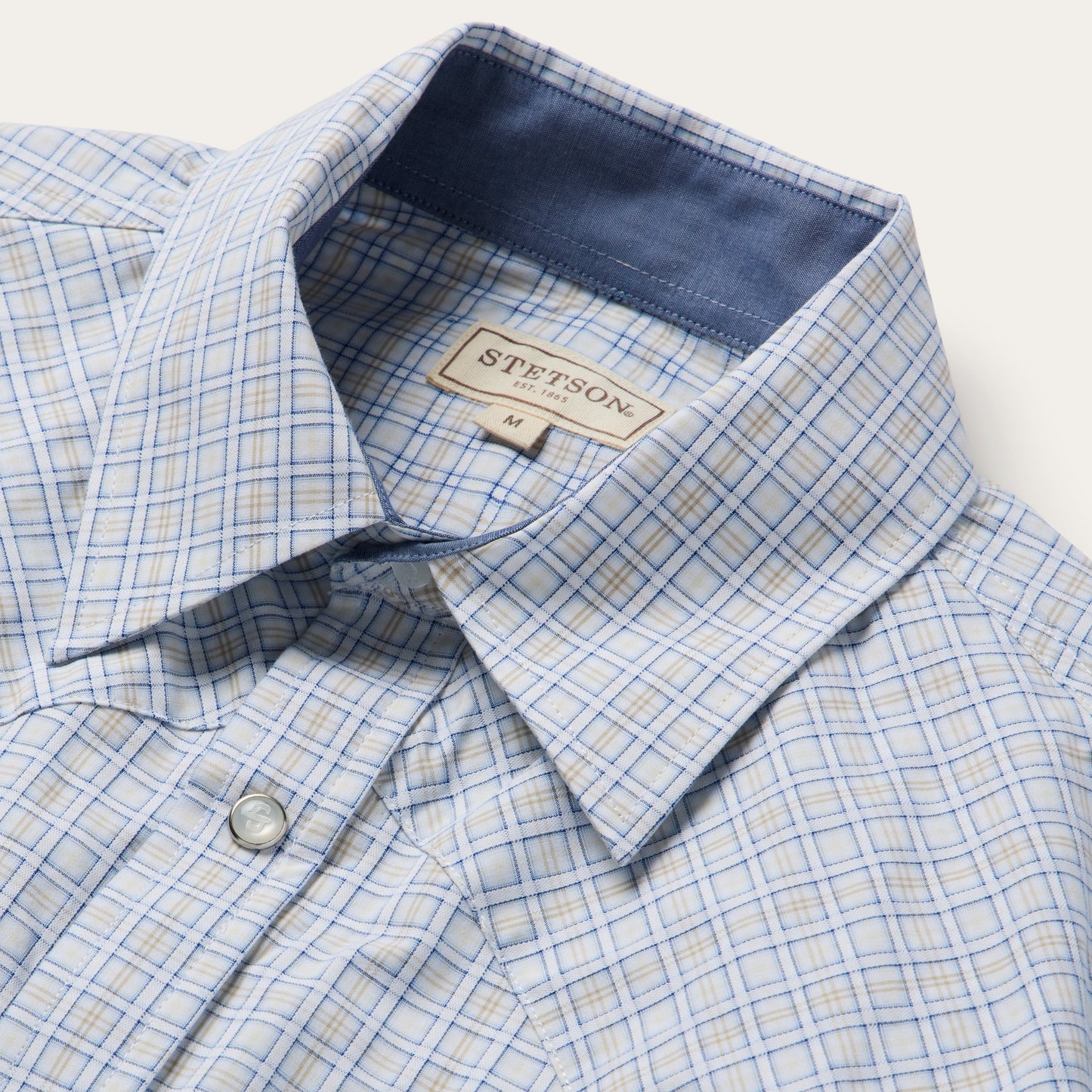 Blue Ombre Plaid Check Western Shirt / Stetson