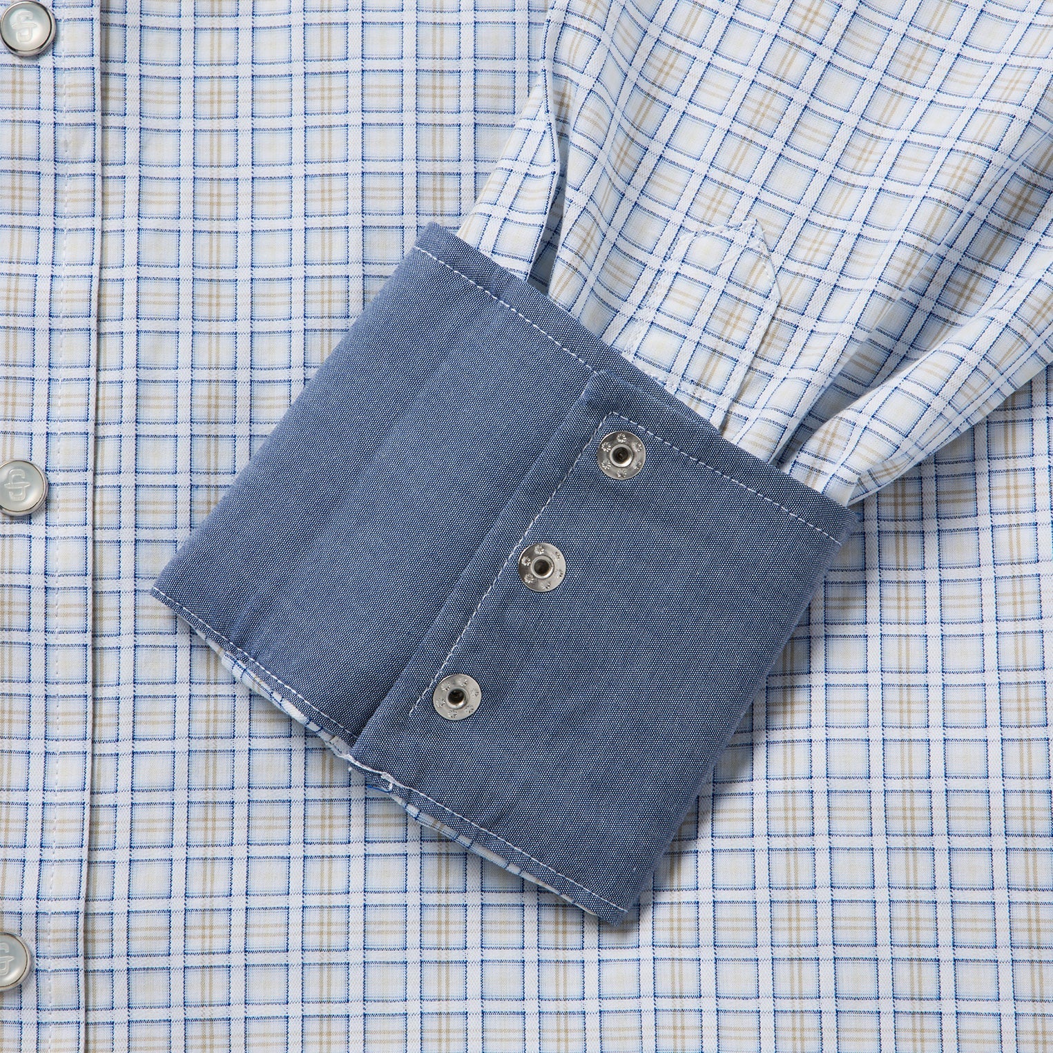 Blue Ombre Plaid Check Western Shirt / Stetson