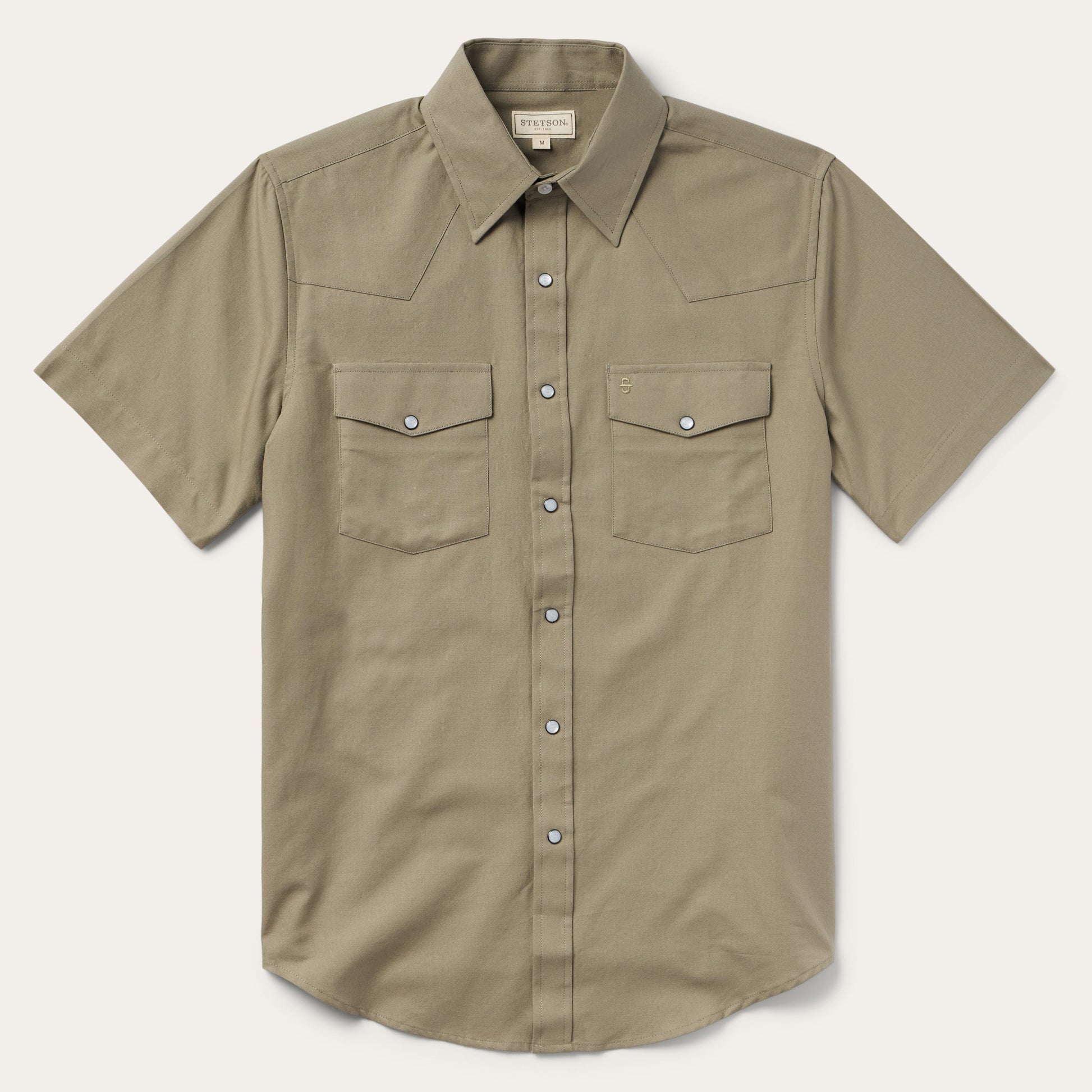 Olive Olive Oxford Short Sleeve Western Shirt / Stetson