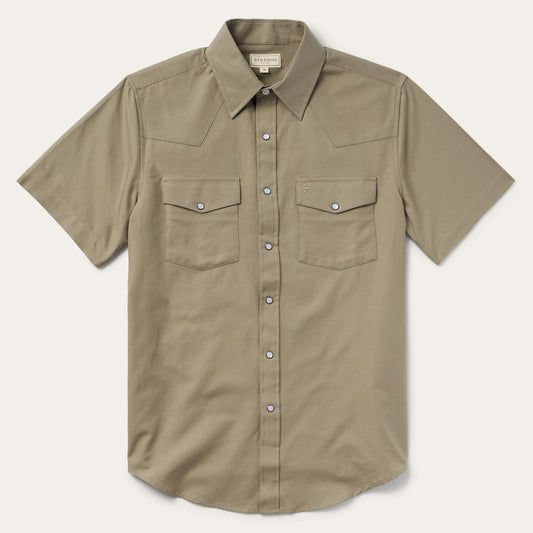 Olive Olive Oxford Short Sleeve Western Shirt / Stetson