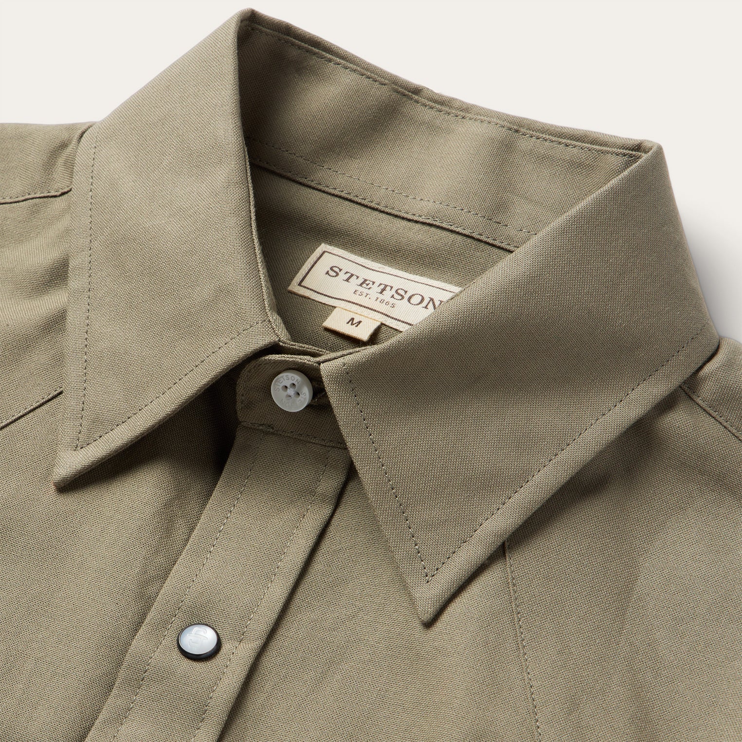 Olive Olive Oxford Short Sleeve Western Shirt / Stetson