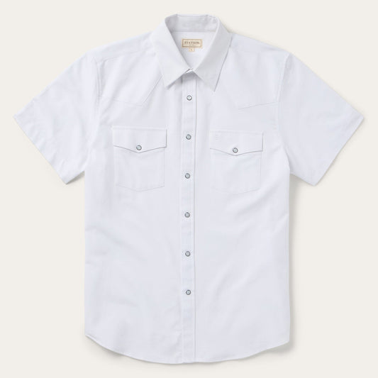 White White Oxford Short Sleeve Western Shirt / Stetson