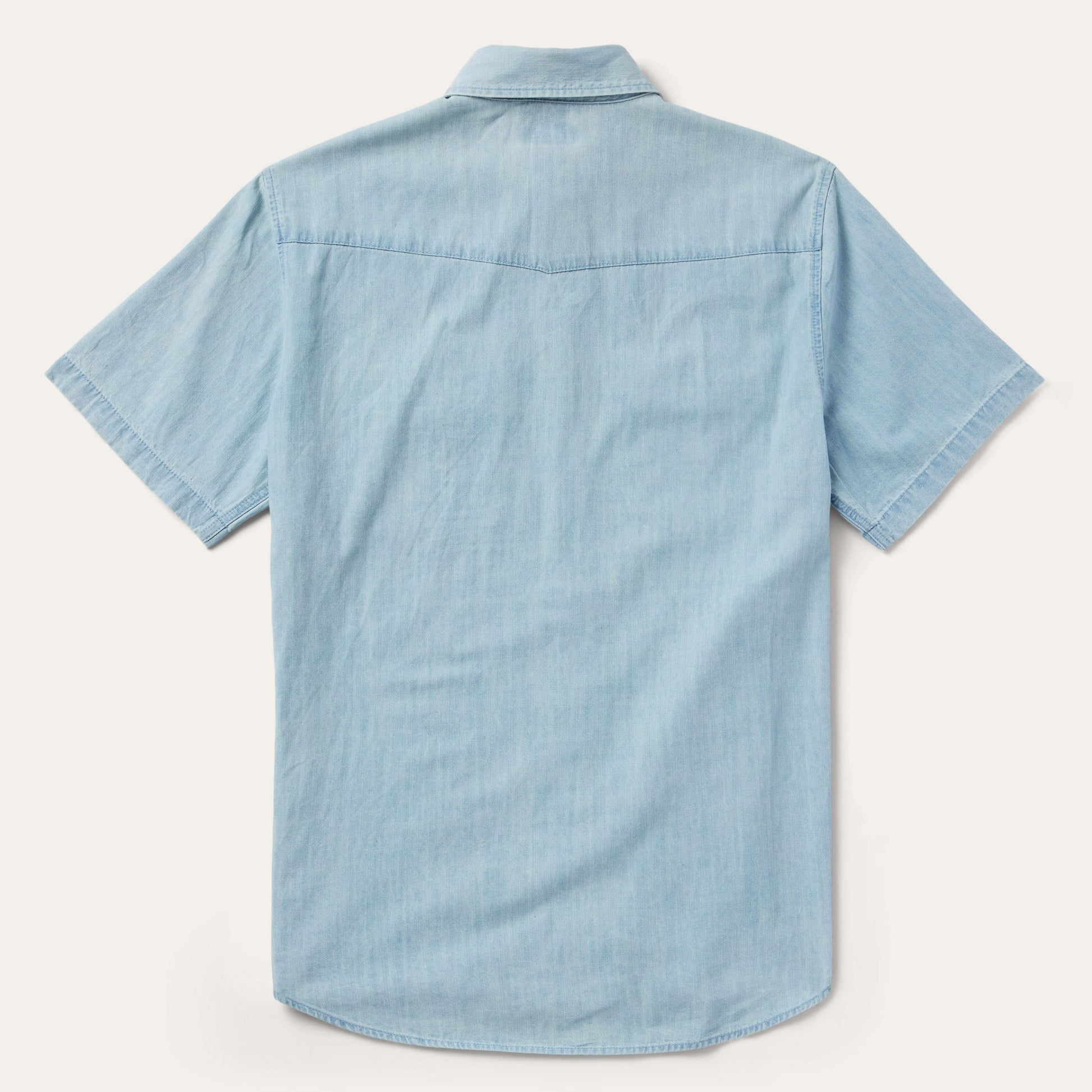 Blue Chambray Oxford Short Sleeve Western Shirt / Stetson