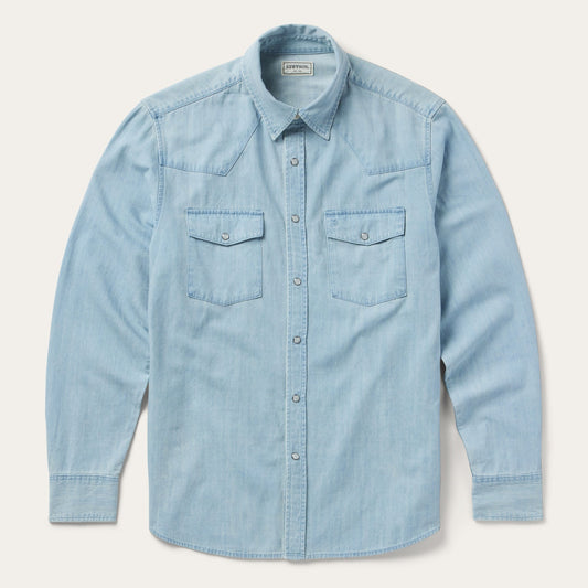 Blue Chambray Oxford Western Shirt / Stetson